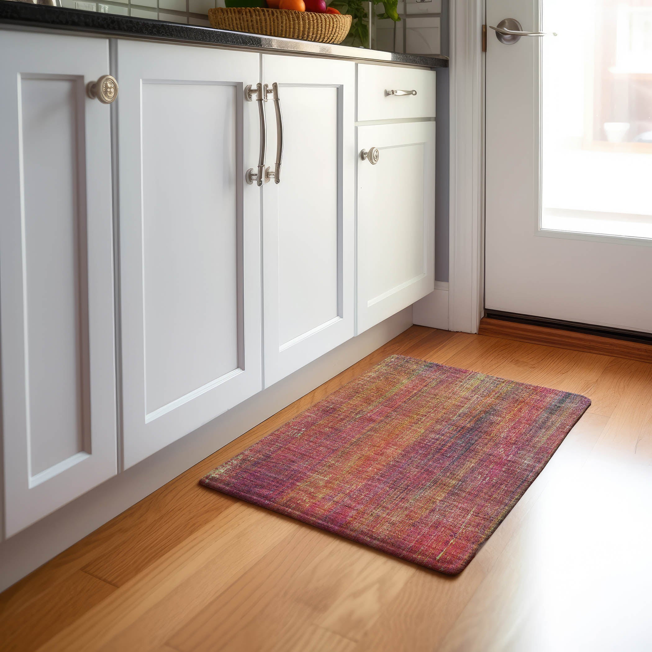 Budapest Machine Washable Transitional Red Rug 1'8" x 2'6" #shape_Rectangle