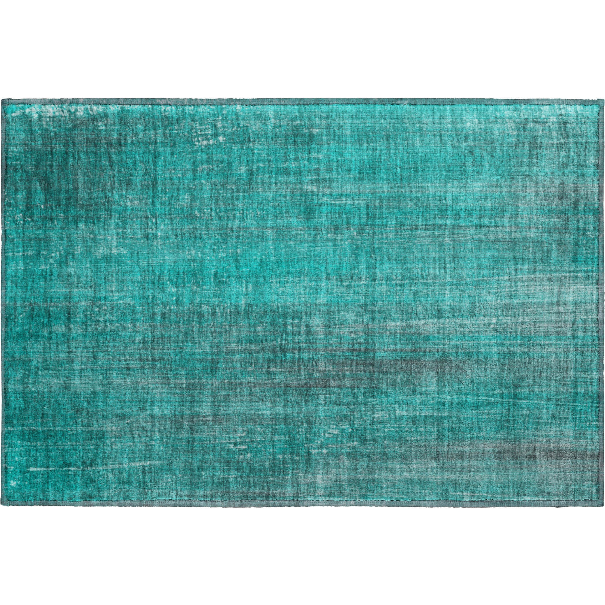 Budapest Machine Washable Transitional Teal Rug 1'8" x 2'6" #shape_Rectangle