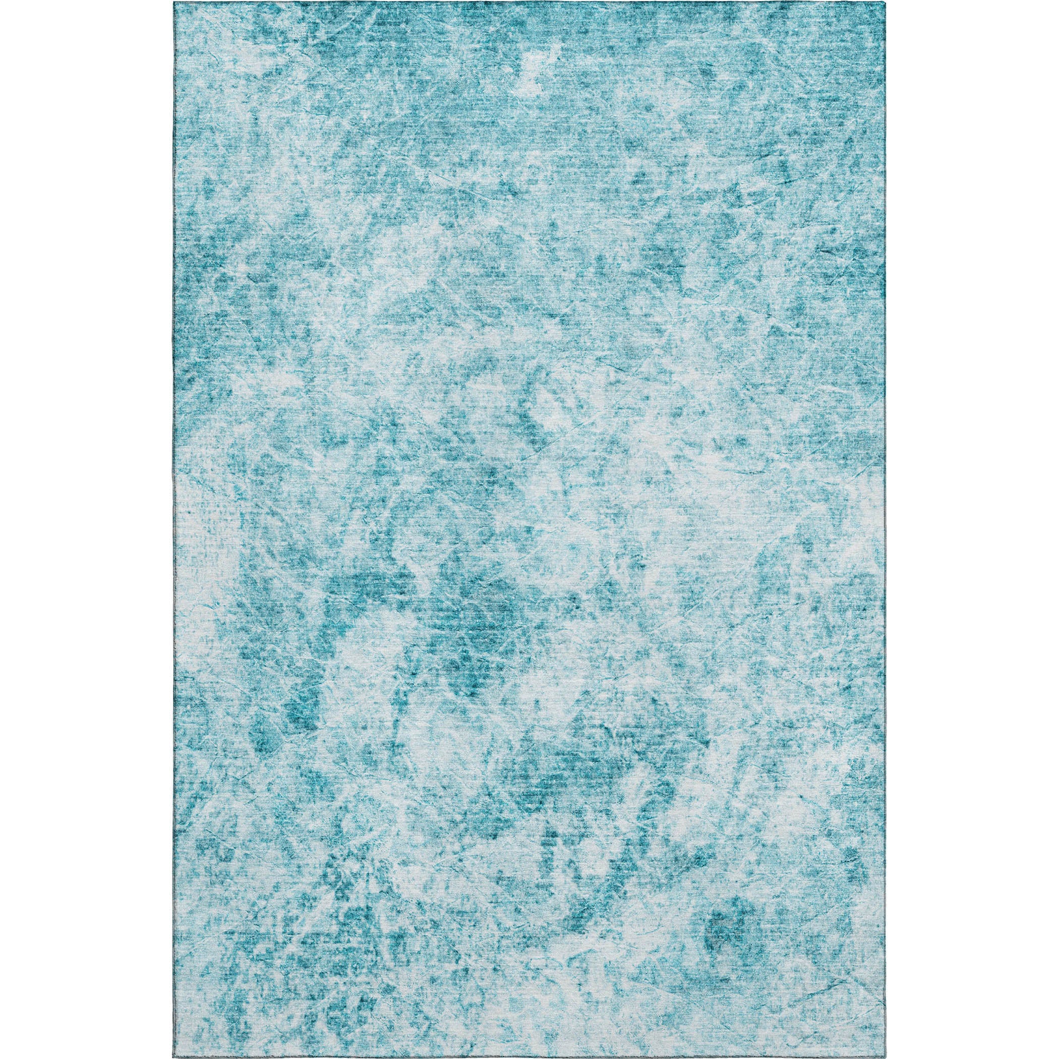 Santorini Machine Washable Transitional Teal Rug 2'6" x 3'10" #shape_Rectangle