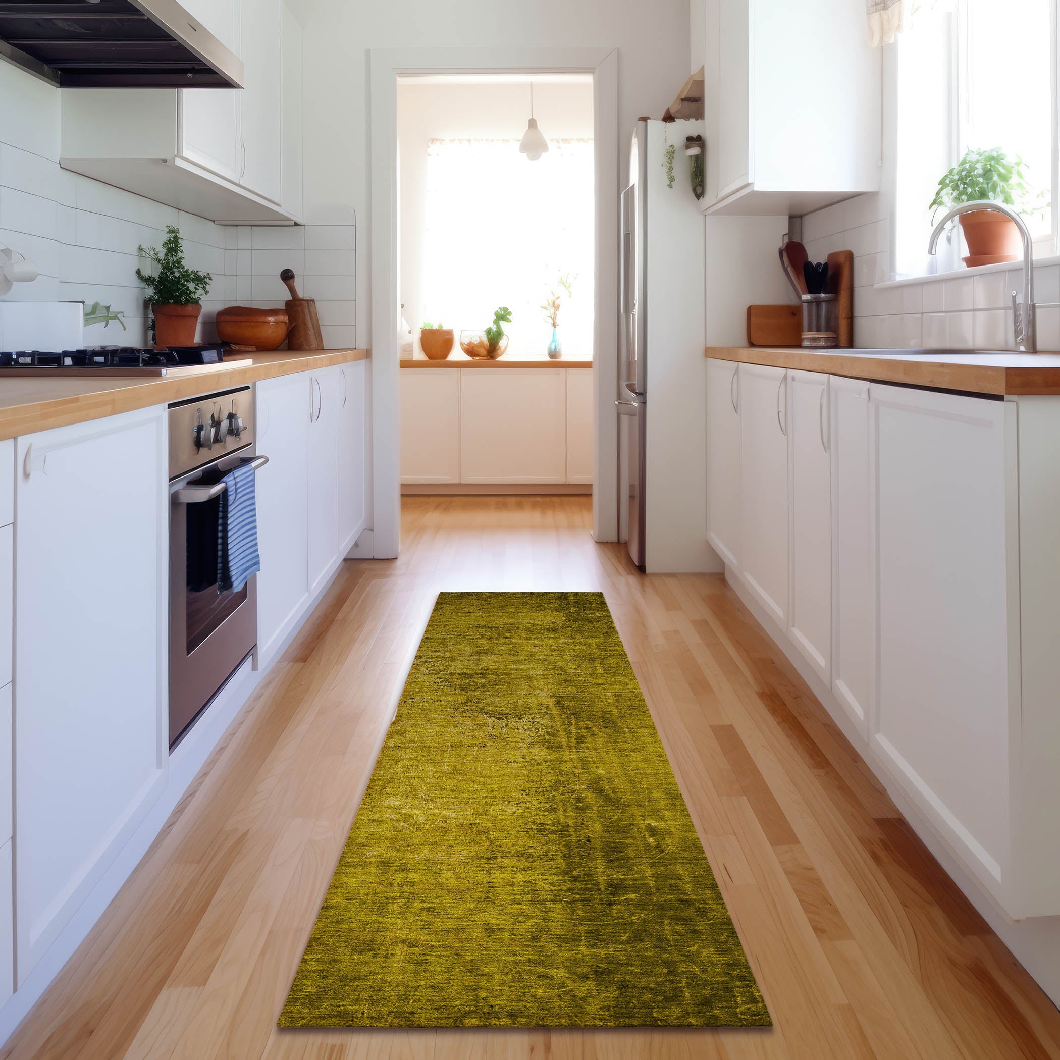 Jaipur Machine Washable Transitional Gold Rug 2'3" x 7'6" #shape_Runner