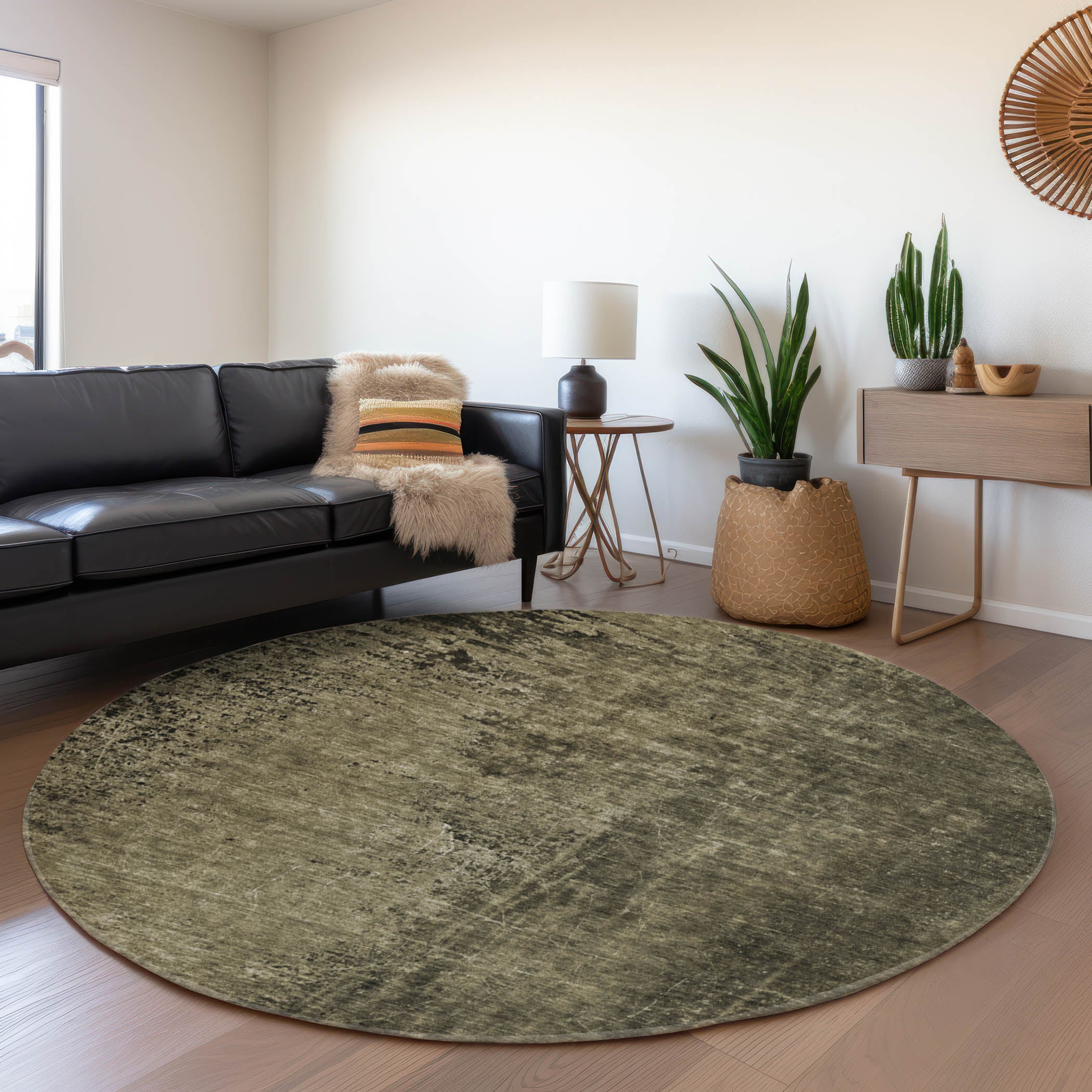 Jaipur Machine Washable Transitional Gray Rug 8' x 8' #shape_Round
