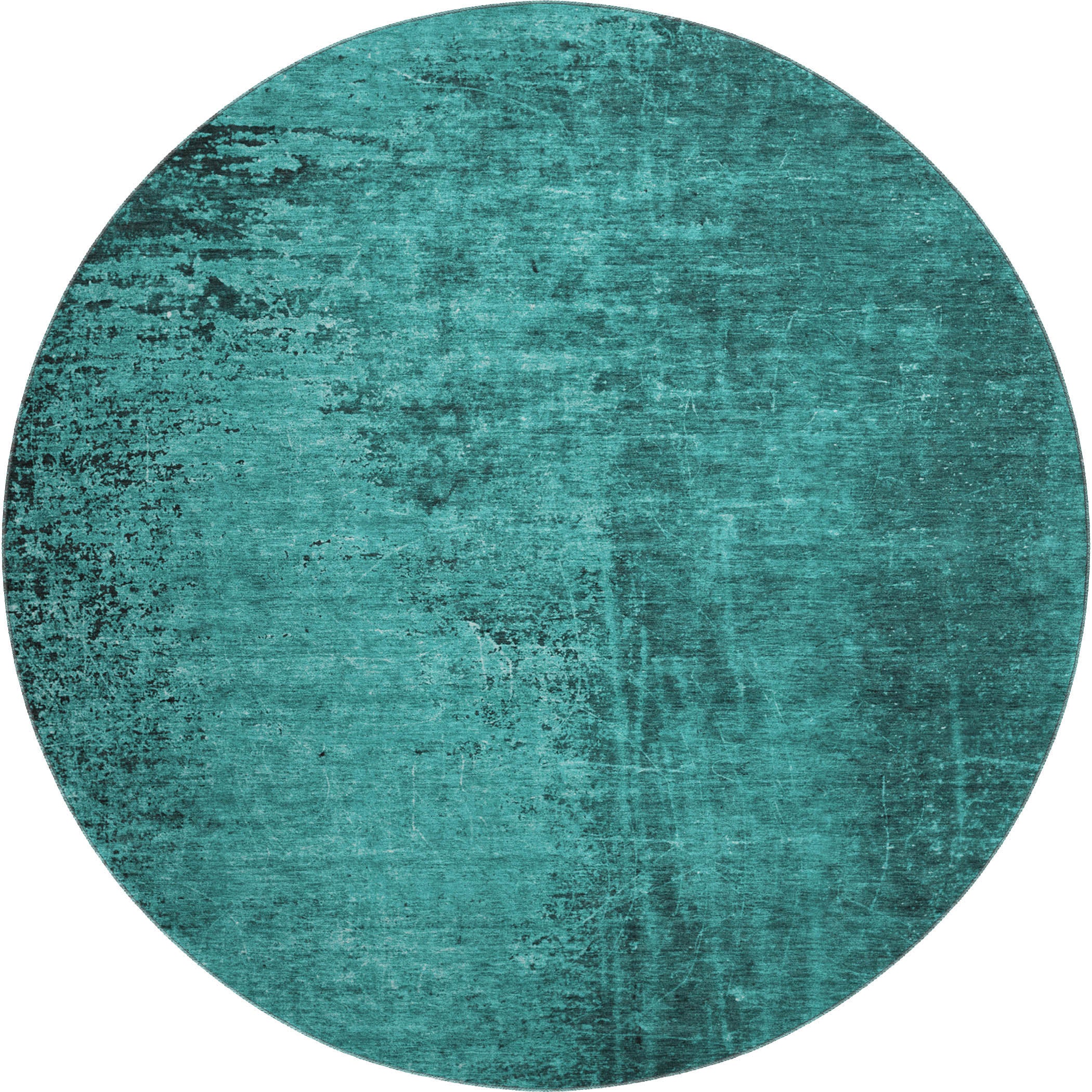 Jaipur Machine Washable Transitional Teal Rug 8' x 8' #shape_Round
