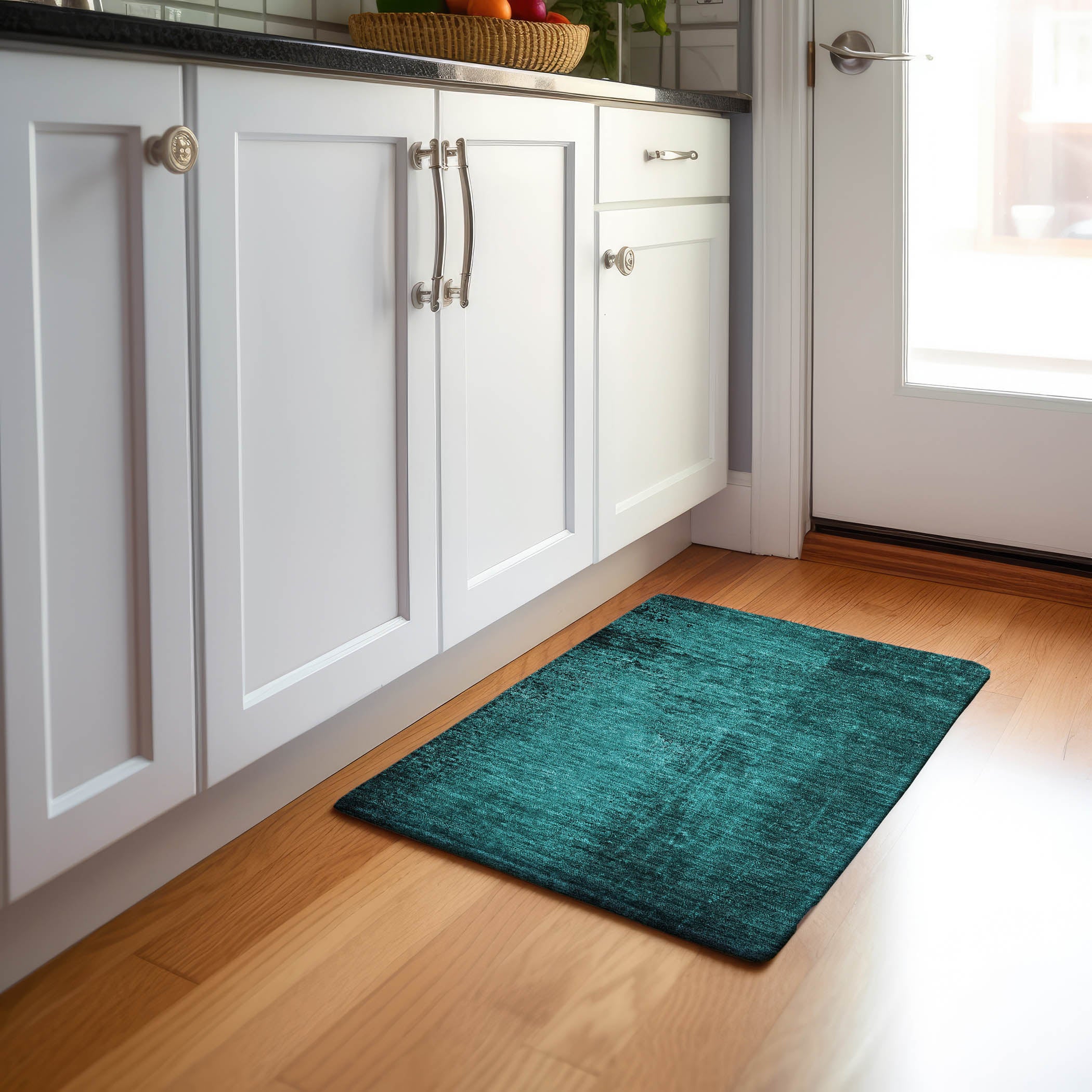 Jaipur Machine Washable Transitional Teal Rug 1'8" x 2'6" #shape_Rectangle