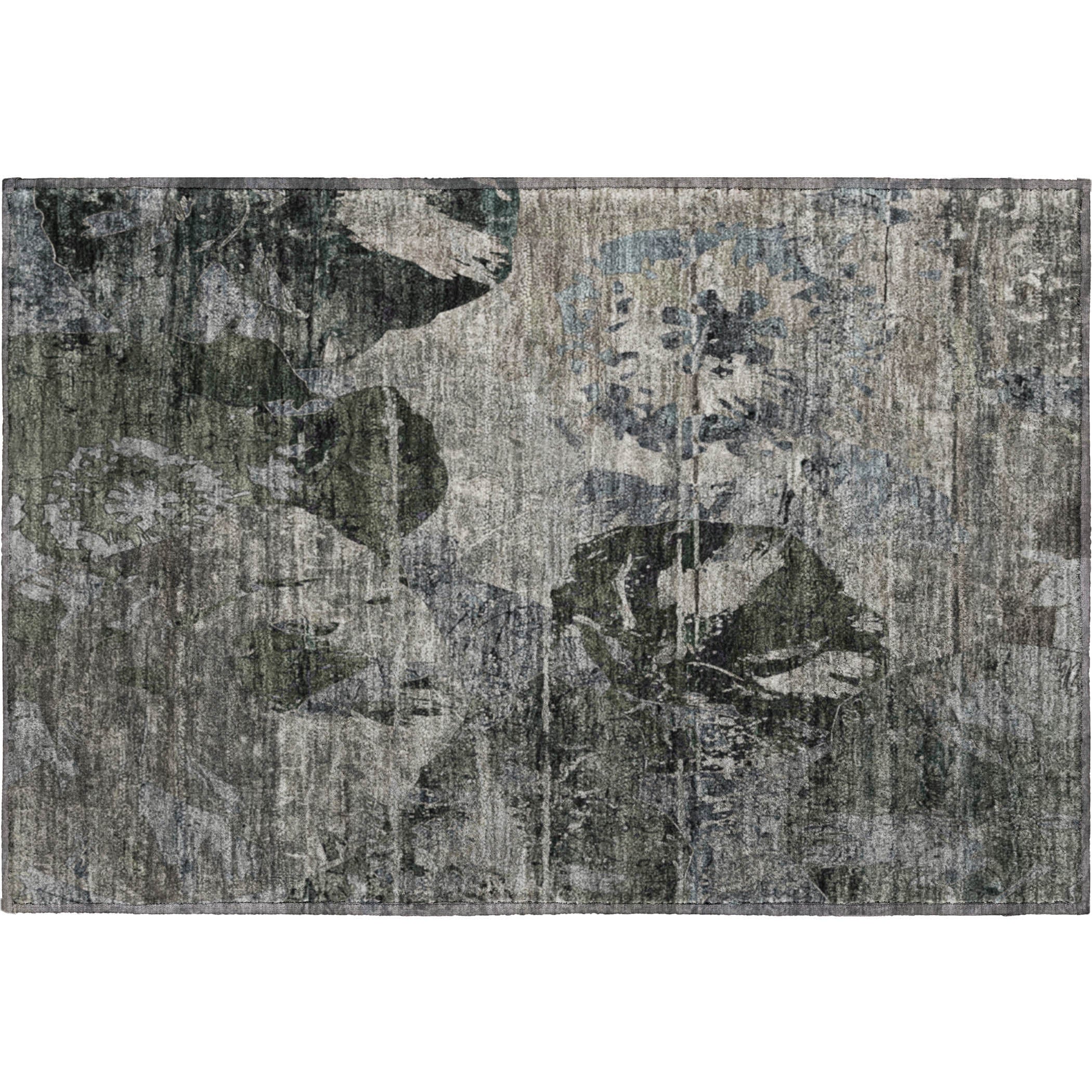Dublin Machine Washable Transitional Gray Rug 1'8" x 2'6" #shape_Rectangle