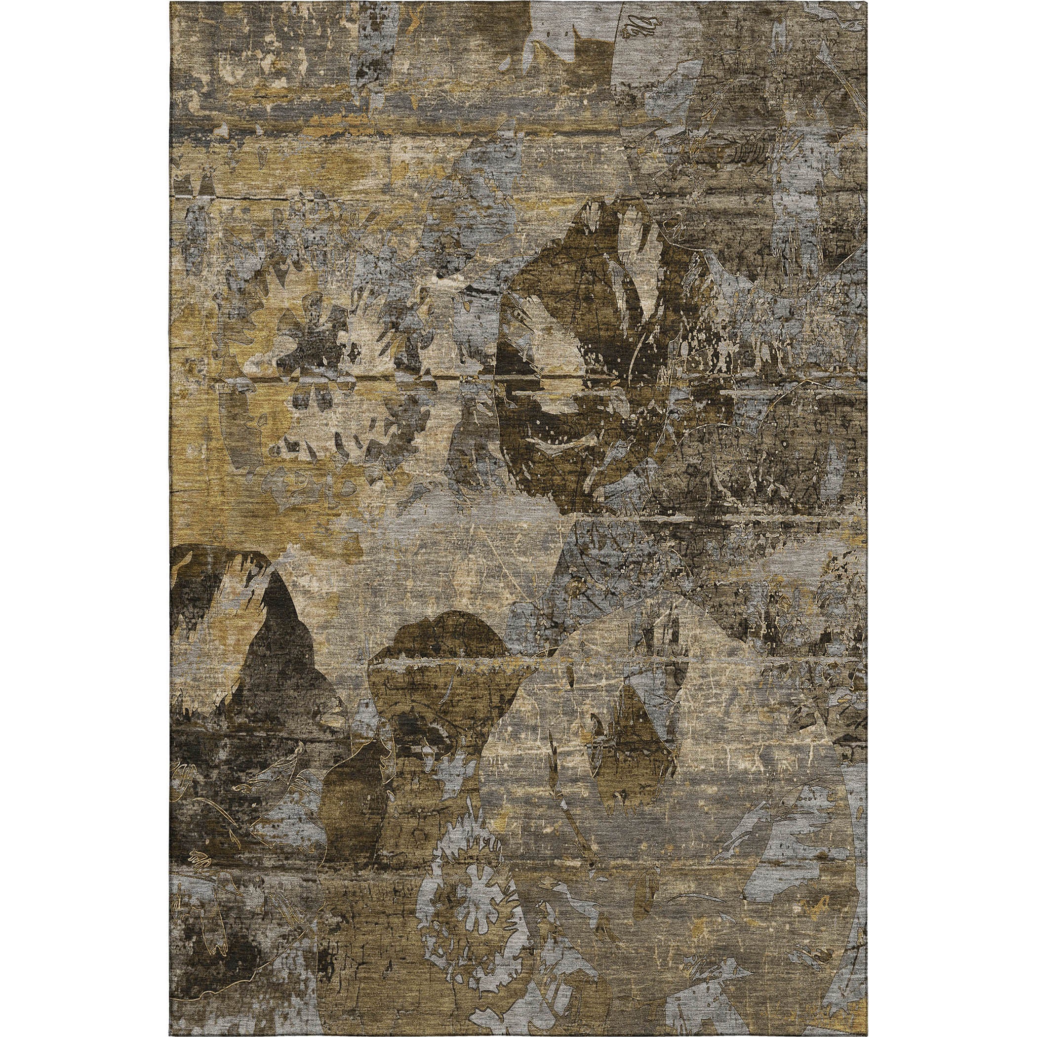 Dublin Machine Washable Transitional Mocha Brown Rug 2'6" x 3'10" #shape_Rectangle