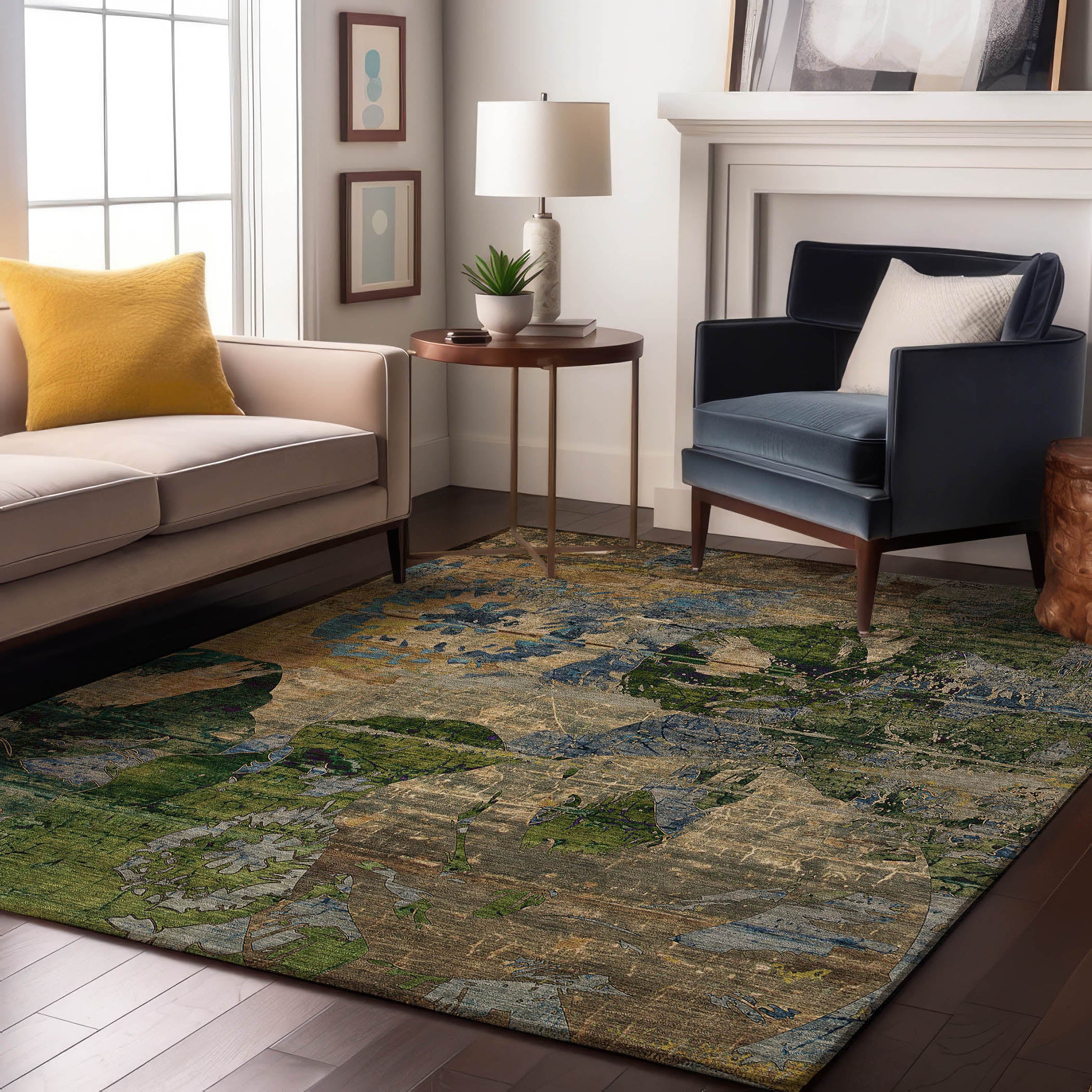 Dublin Machine Washable Transitional Taupe Brown Rug 2'6" x 3'10" #shape_Rectangle