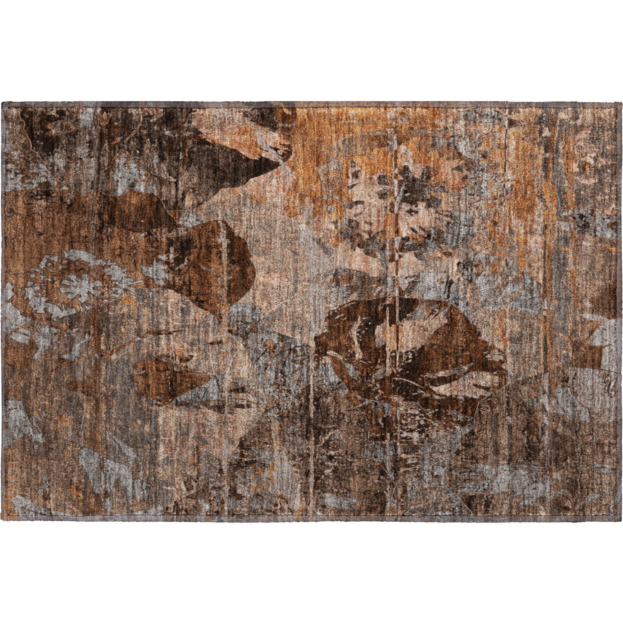 Dublin Machine Washable Transitional Terracotta Orange Rug 1'8" x 2'6" #shape_Rectangle