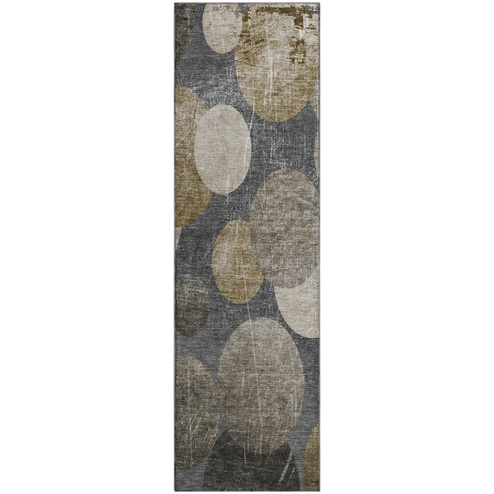 Hoi An Machine Washable Transitional Brown Rug 2'3" x 7'6" #shape_Runner