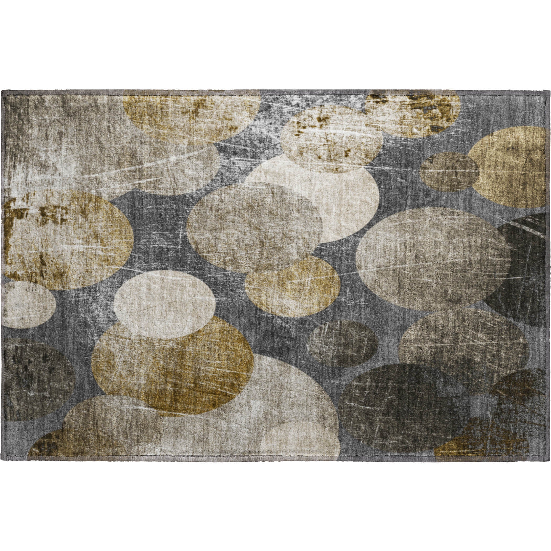 Hoi An Machine Washable Transitional Brown Rug 1'8" x 2'6" #shape_Rectangle