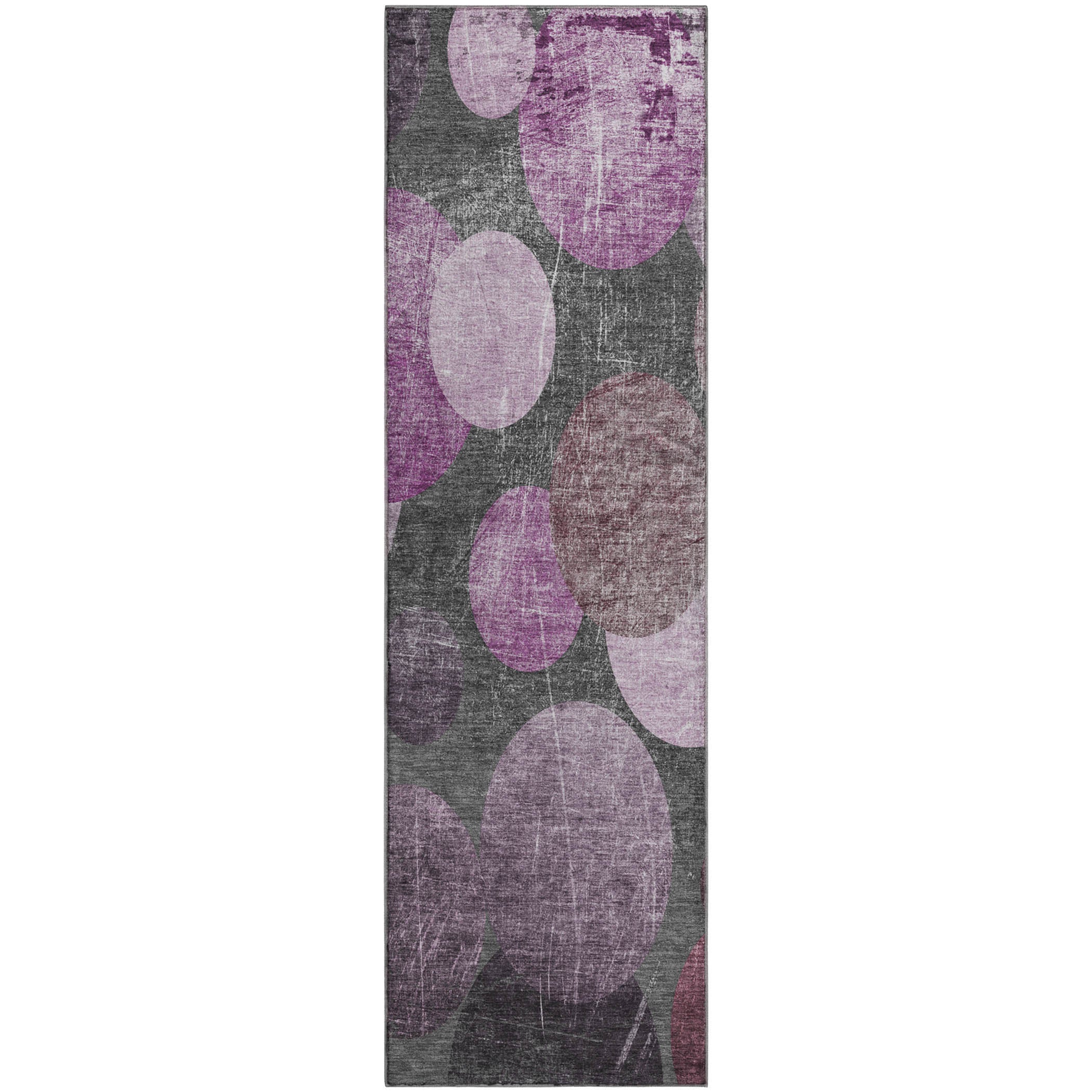 Hoi An Machine Washable Transitional Garnet Red Rug 2'3" x 7'6" #shape_Runner