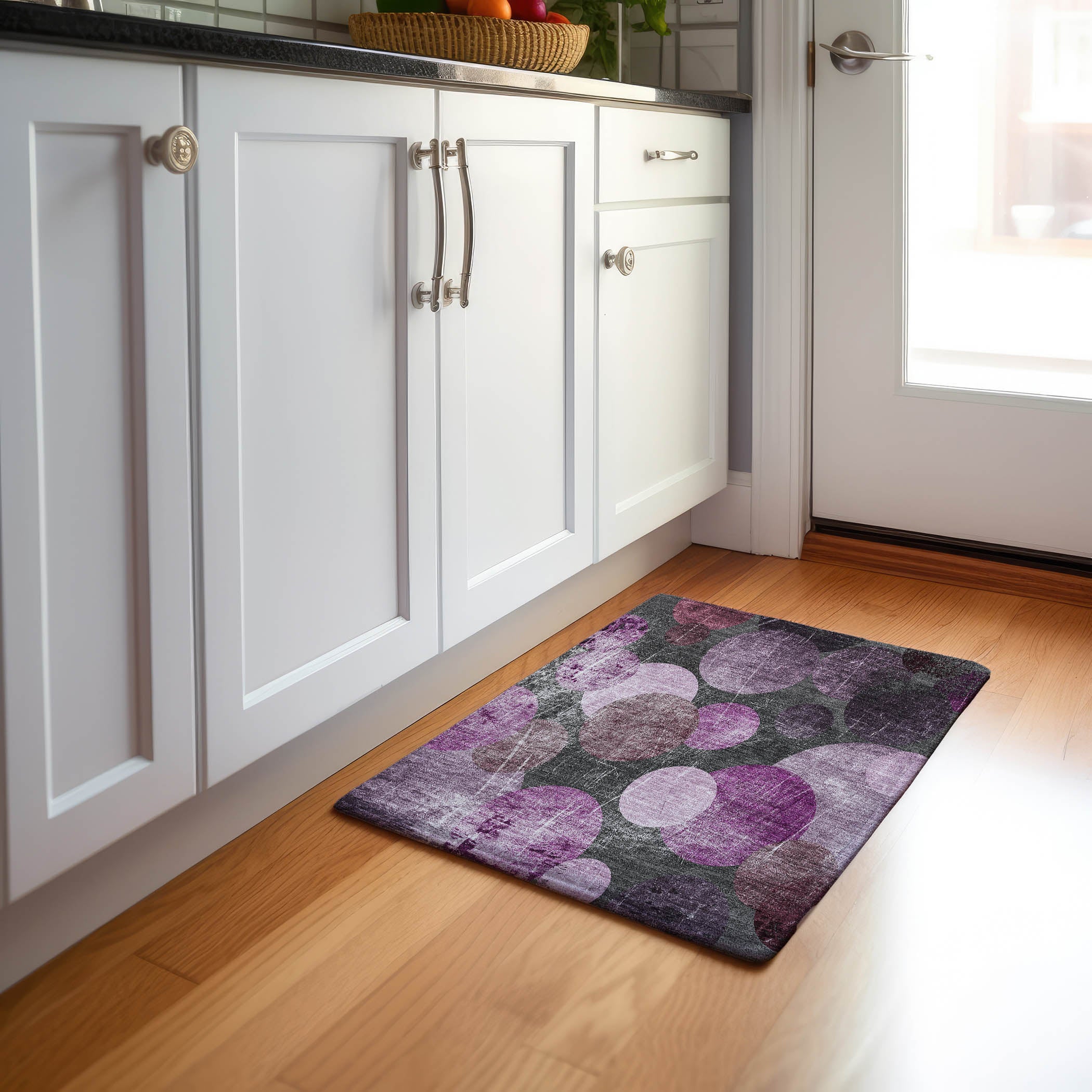 Hoi An Machine Washable Transitional Garnet Red Rug 1'8" x 2'6" #shape_Rectangle