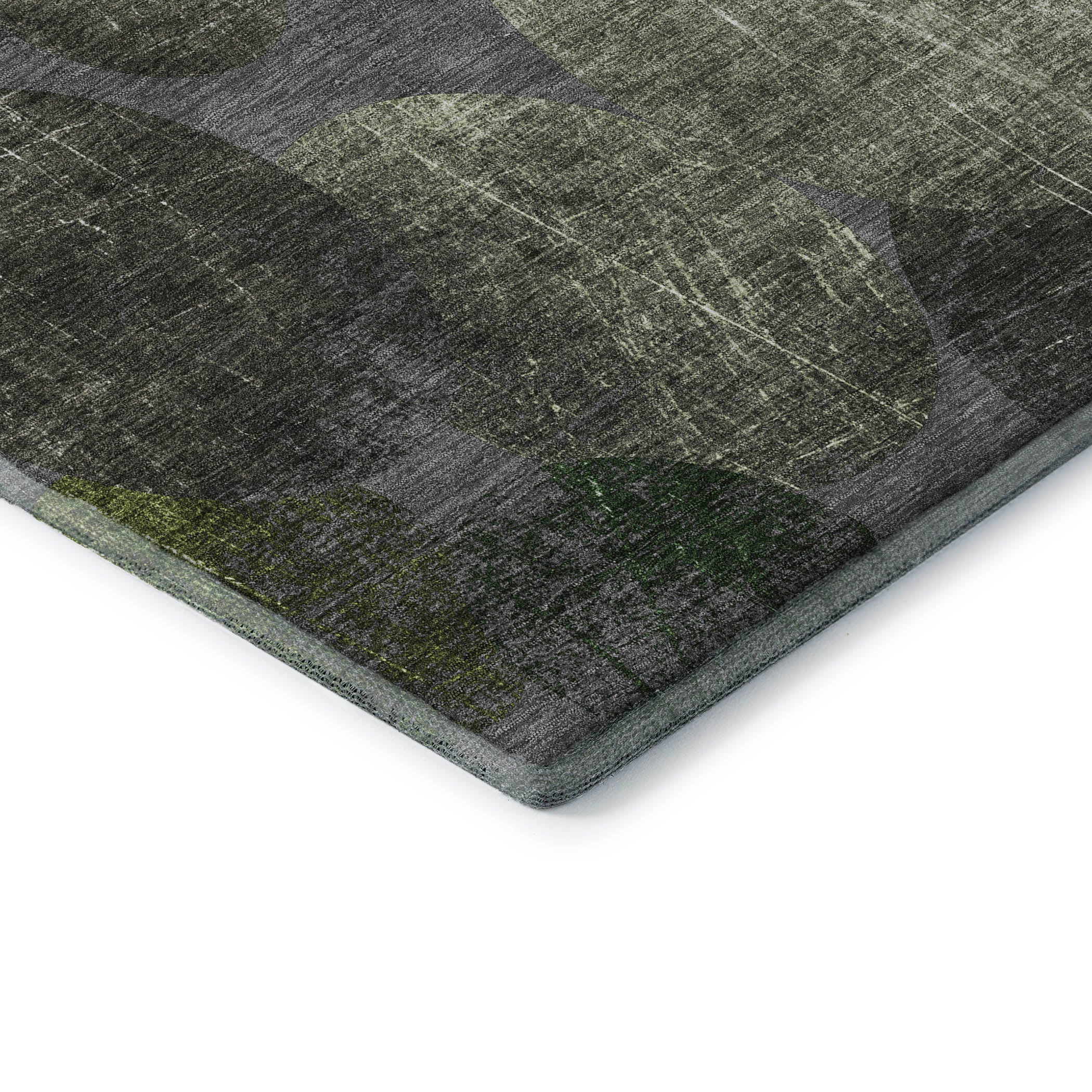 Hoi An Machine Washable Transitional Green Rug 1'8" x 2'6" #shape_Rectangle