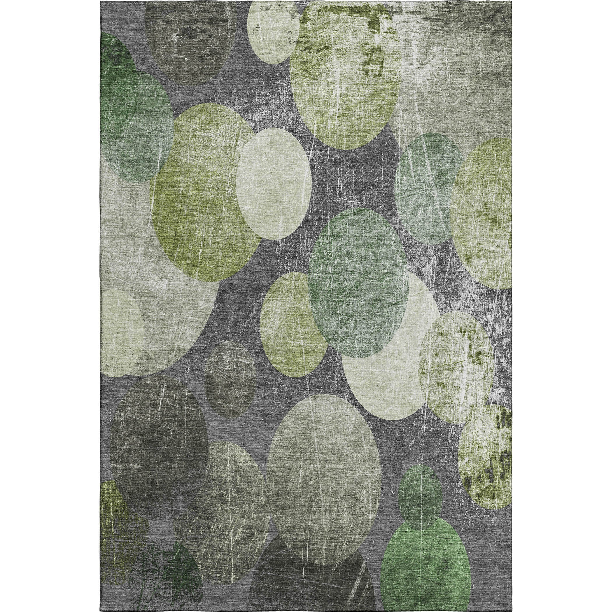 Hoi An Machine Washable Transitional Green Rug 2'6" x 3'10" #shape_Rectangle