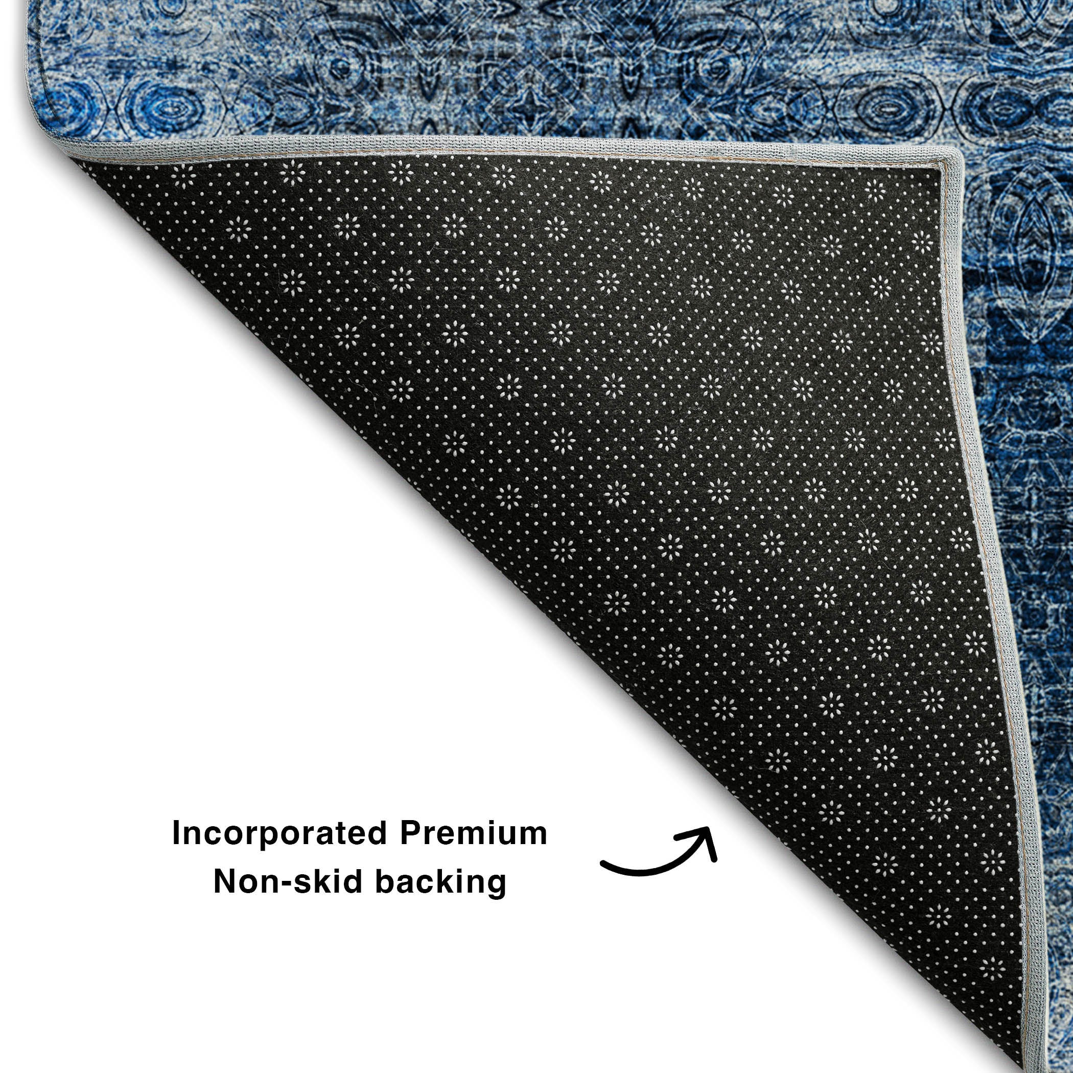 Mostar Machine Washable Transitional Navy Blue Rug 1'8" x 2'6" #shape_Rectangle