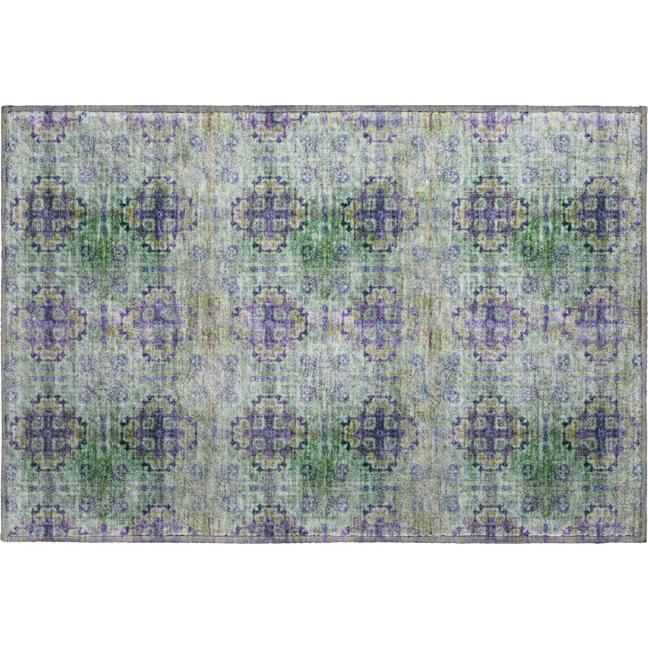 Mostar Machine Washable Transitional Purple Rug 1'8" x 2'6" #shape_Rectangle