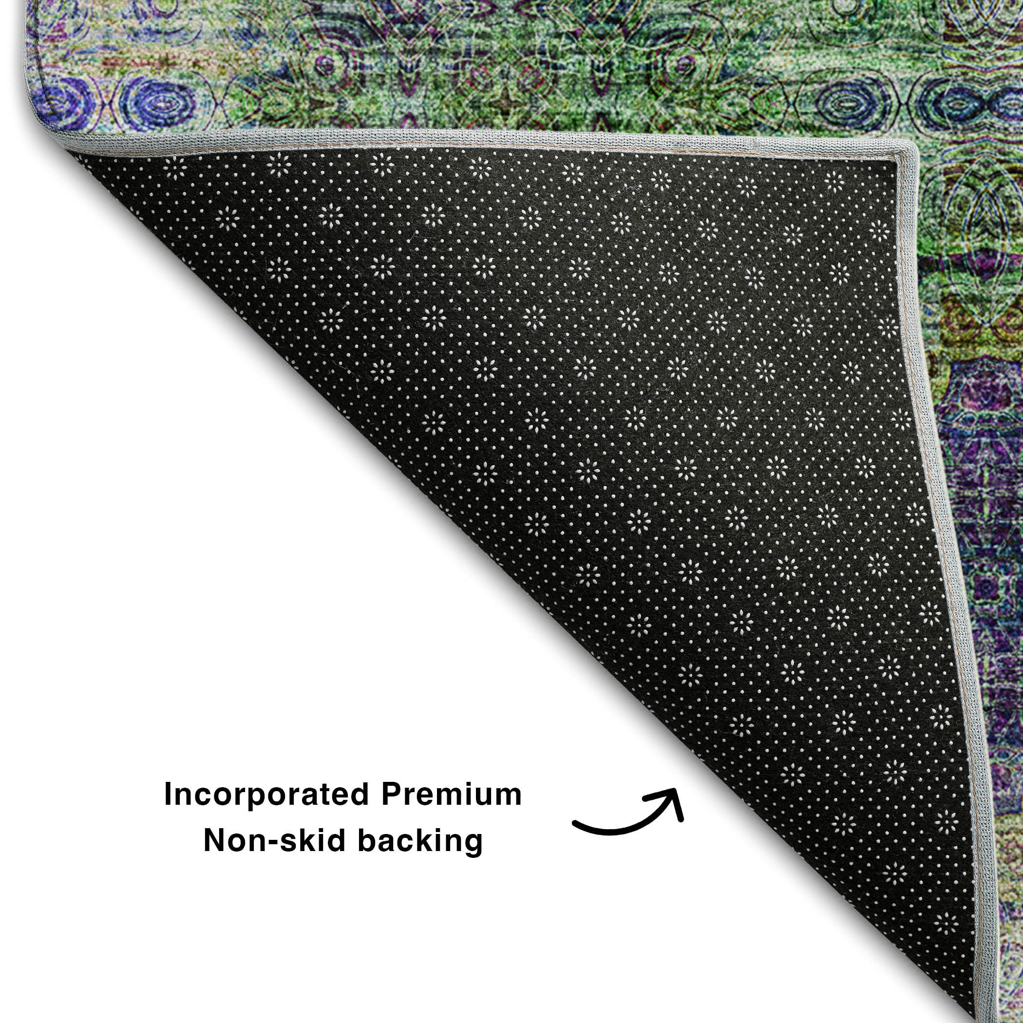 Mostar Machine Washable Transitional Purple Rug 1'8" x 2'6" #shape_Rectangle