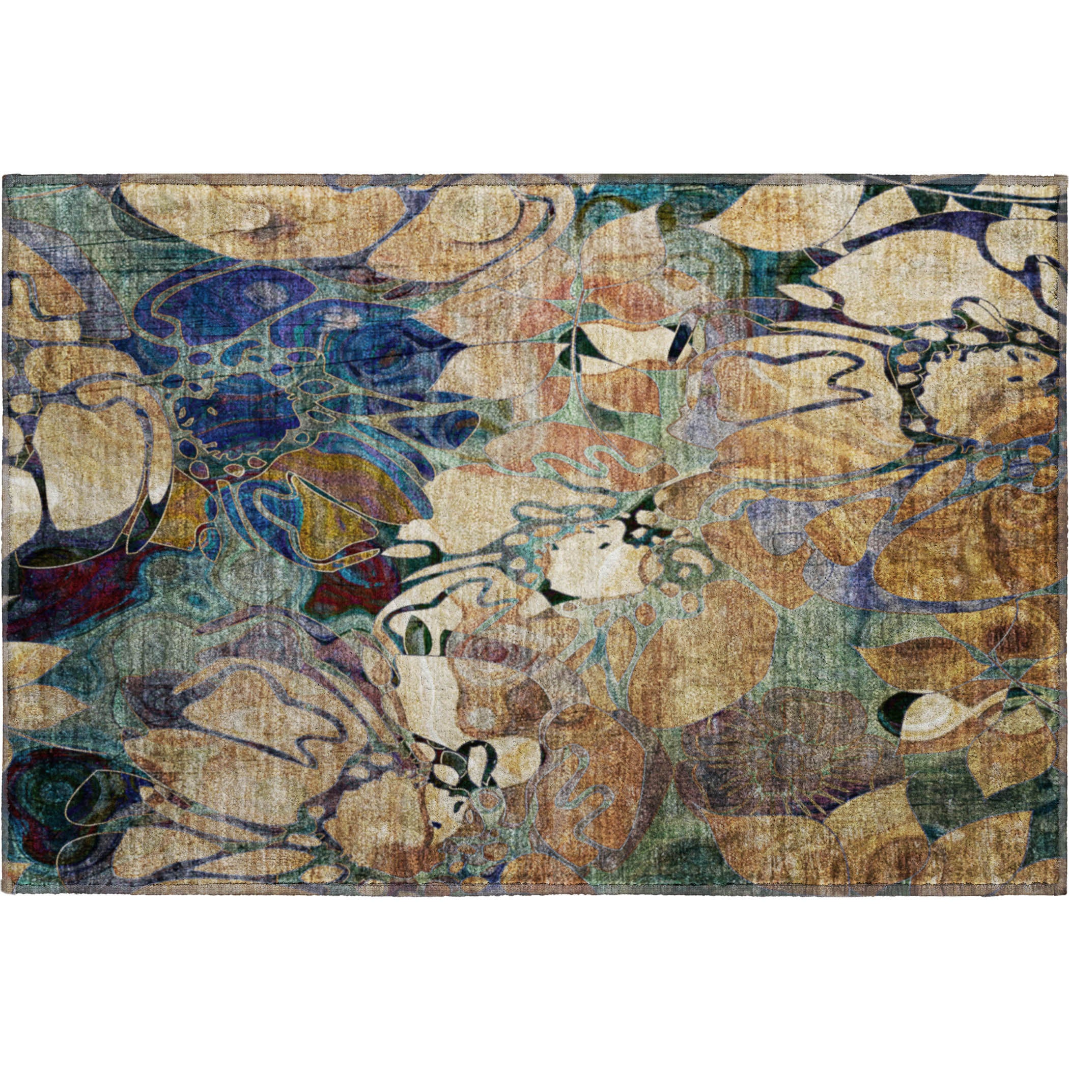 Queenstown Machine Washable Transitional Beige Brown Rug 1'8" x 2'6" #shape_Rectangle