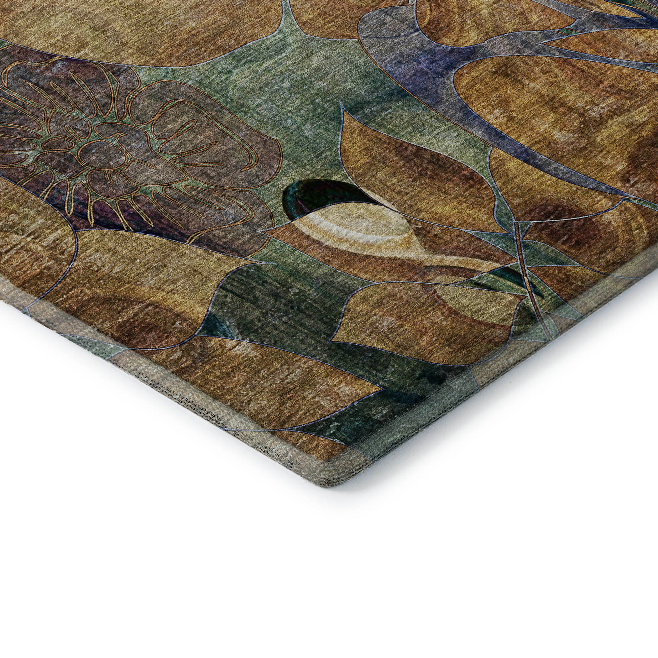 Queenstown Machine Washable Transitional Beige Brown Rug 1'8" x 2'6" #shape_Rectangle