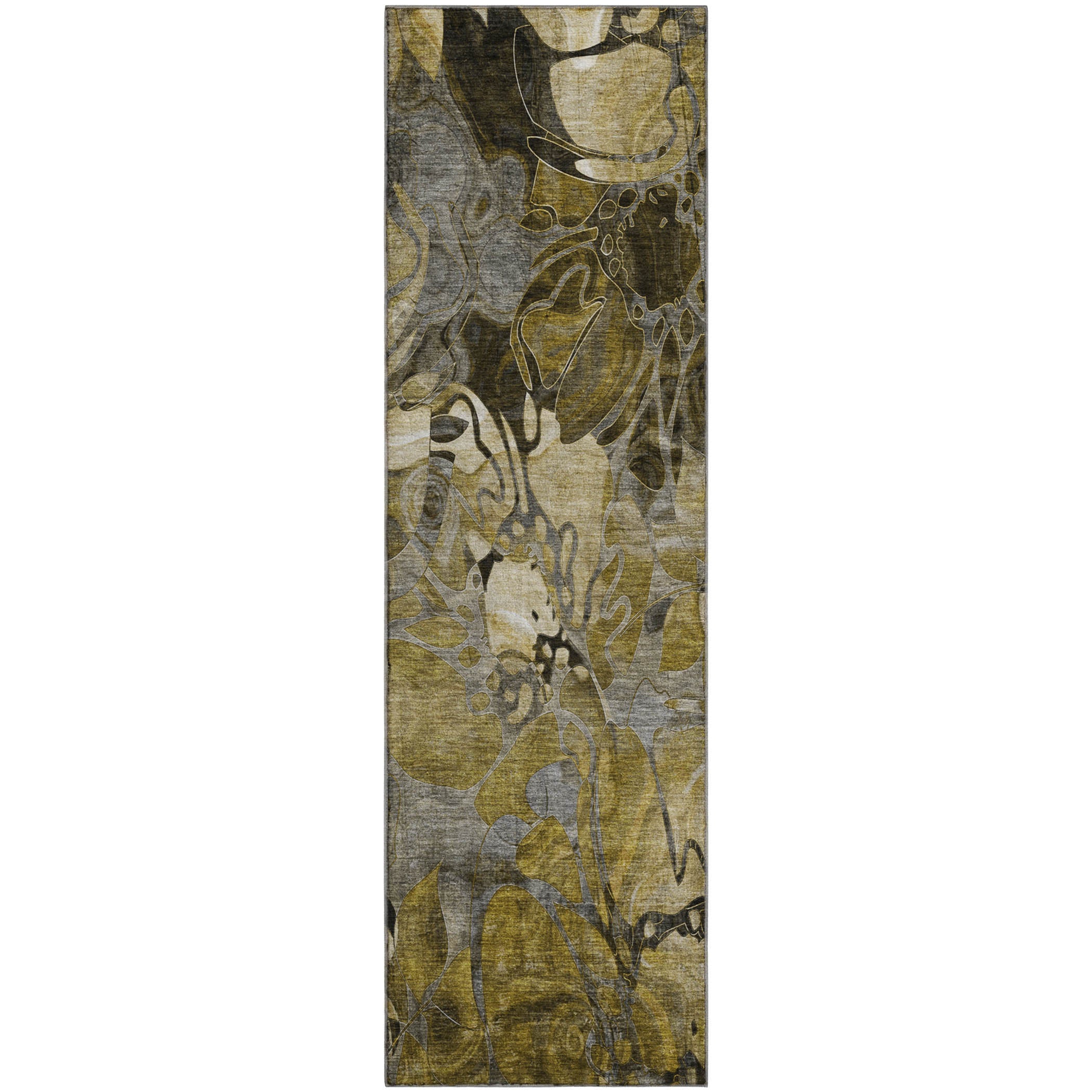 Queenstown Machine Washable Transitional Brown Rug 2'3" x 7'6" #shape_Runner
