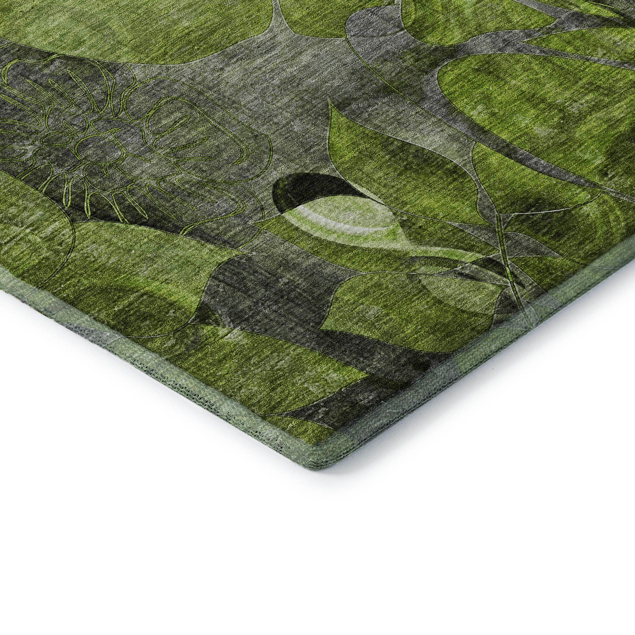 Queenstown Machine Washable Transitional Fern Green Rug 1'8" x 2'6" #shape_Rectangle