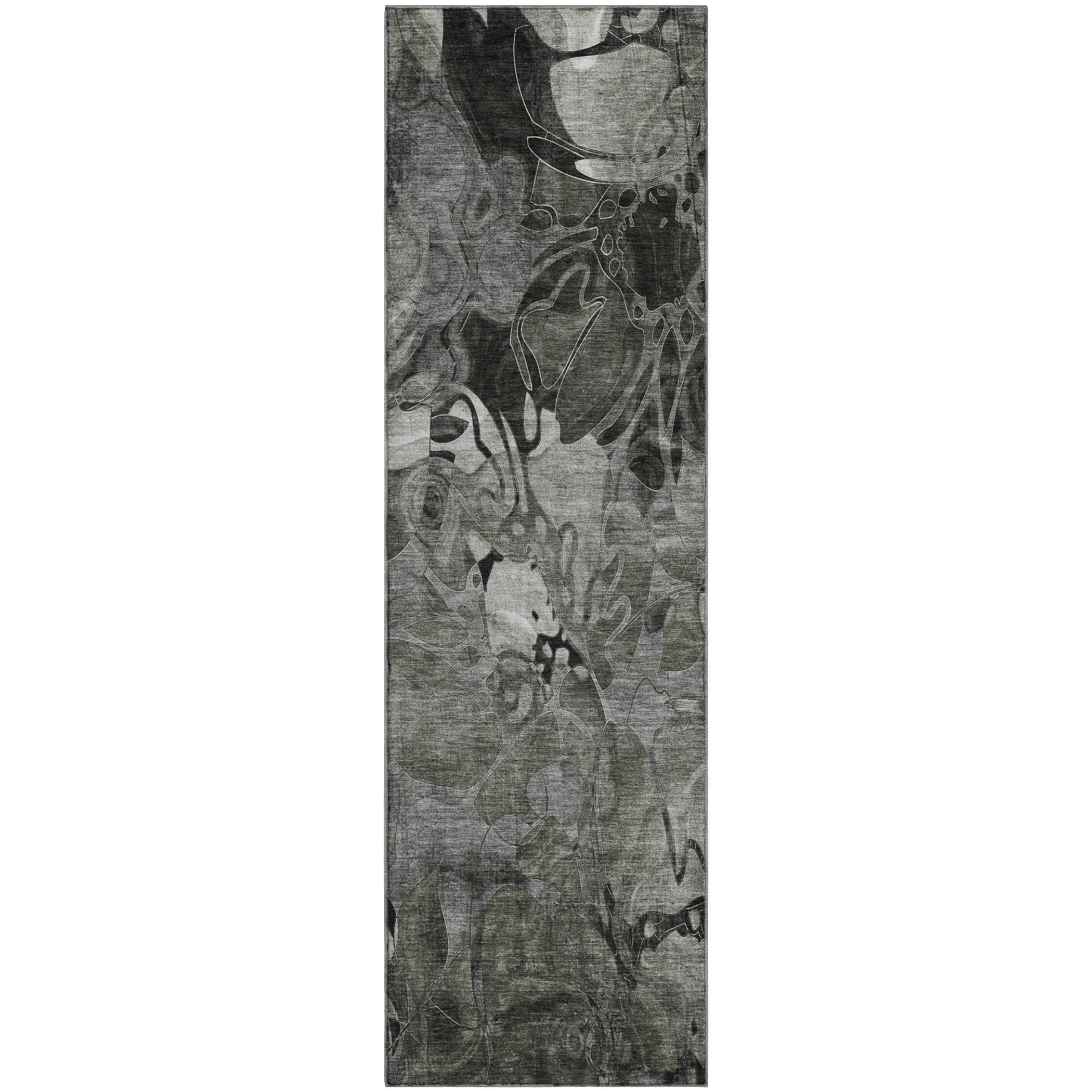Queenstown Machine Washable Transitional Gray Rug 2'3" x 7'6" #shape_Runner