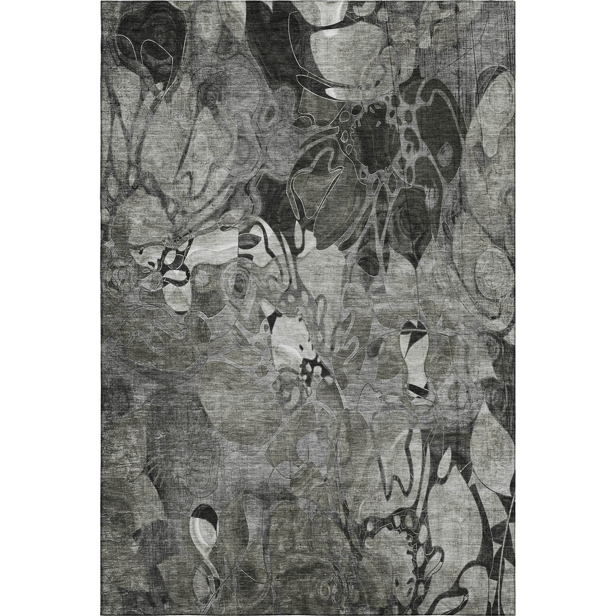 Queenstown Machine Washable Transitional Gray Rug 2'6" x 3'10" #shape_Rectangle