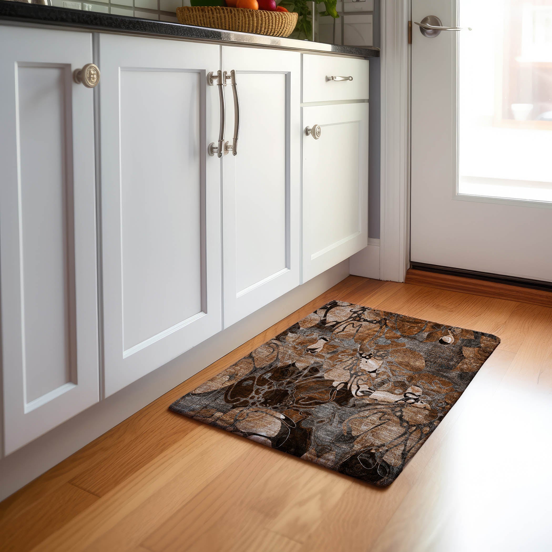 Queenstown Machine Washable Transitional Paprika Orange Rug 1'8" x 2'6" #shape_Rectangle