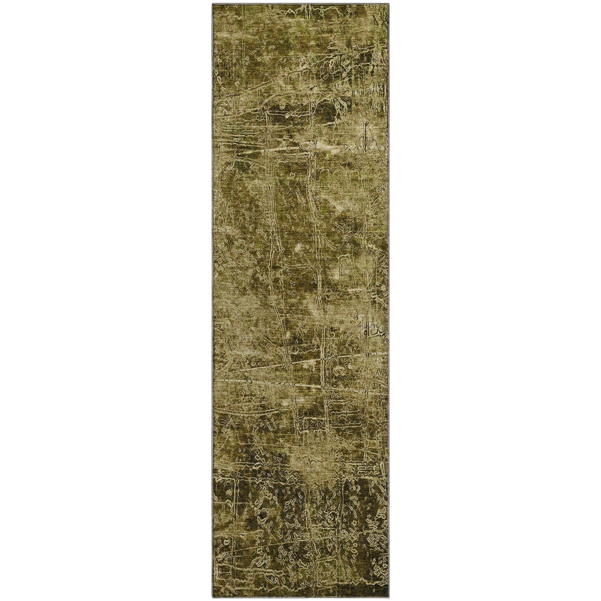 Bergen Machine Washable Transitional Brown Rug 2'3" x 7'6" #shape_Runner