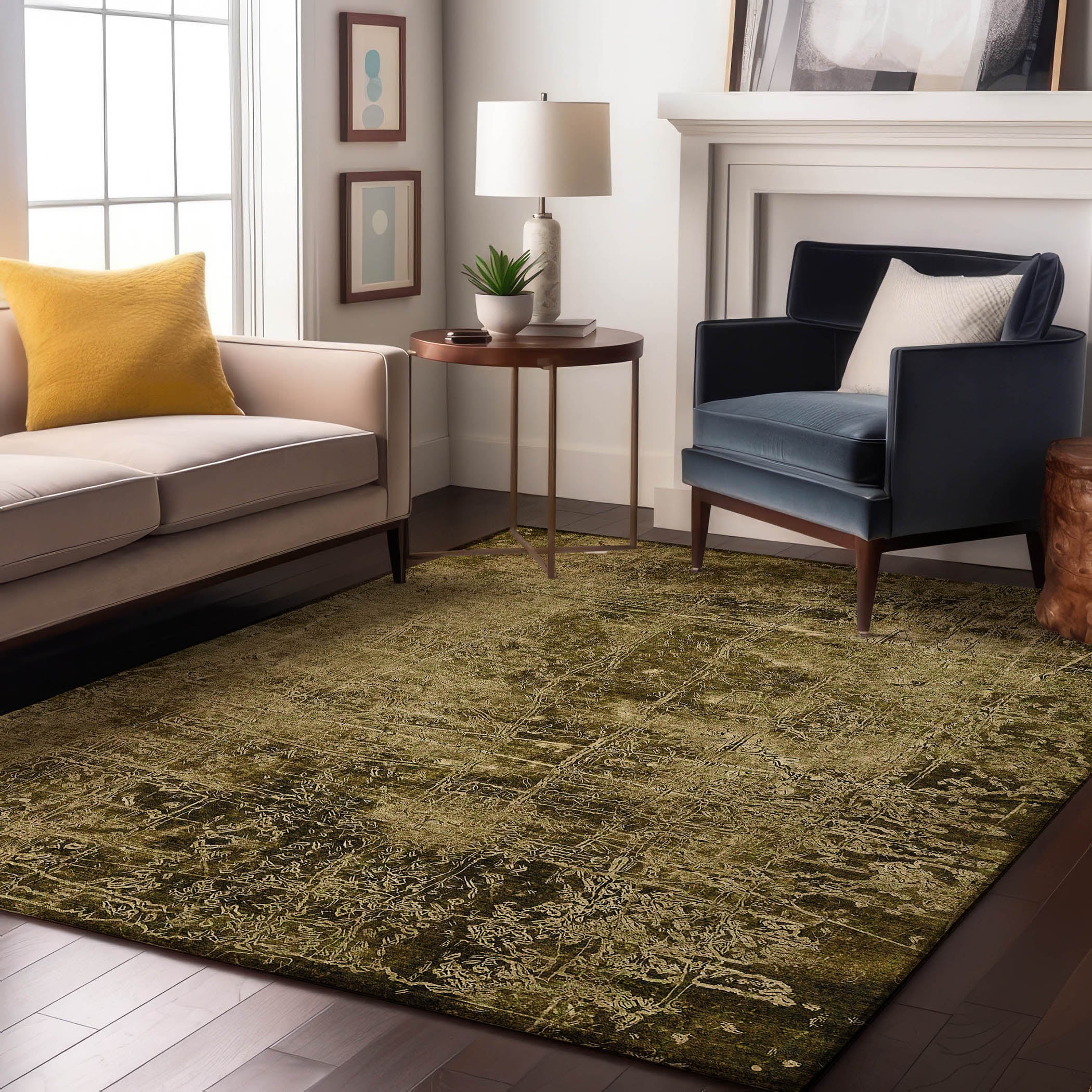 Bergen Machine Washable Transitional Brown Rug 2'6" x 3'10" #shape_Rectangle