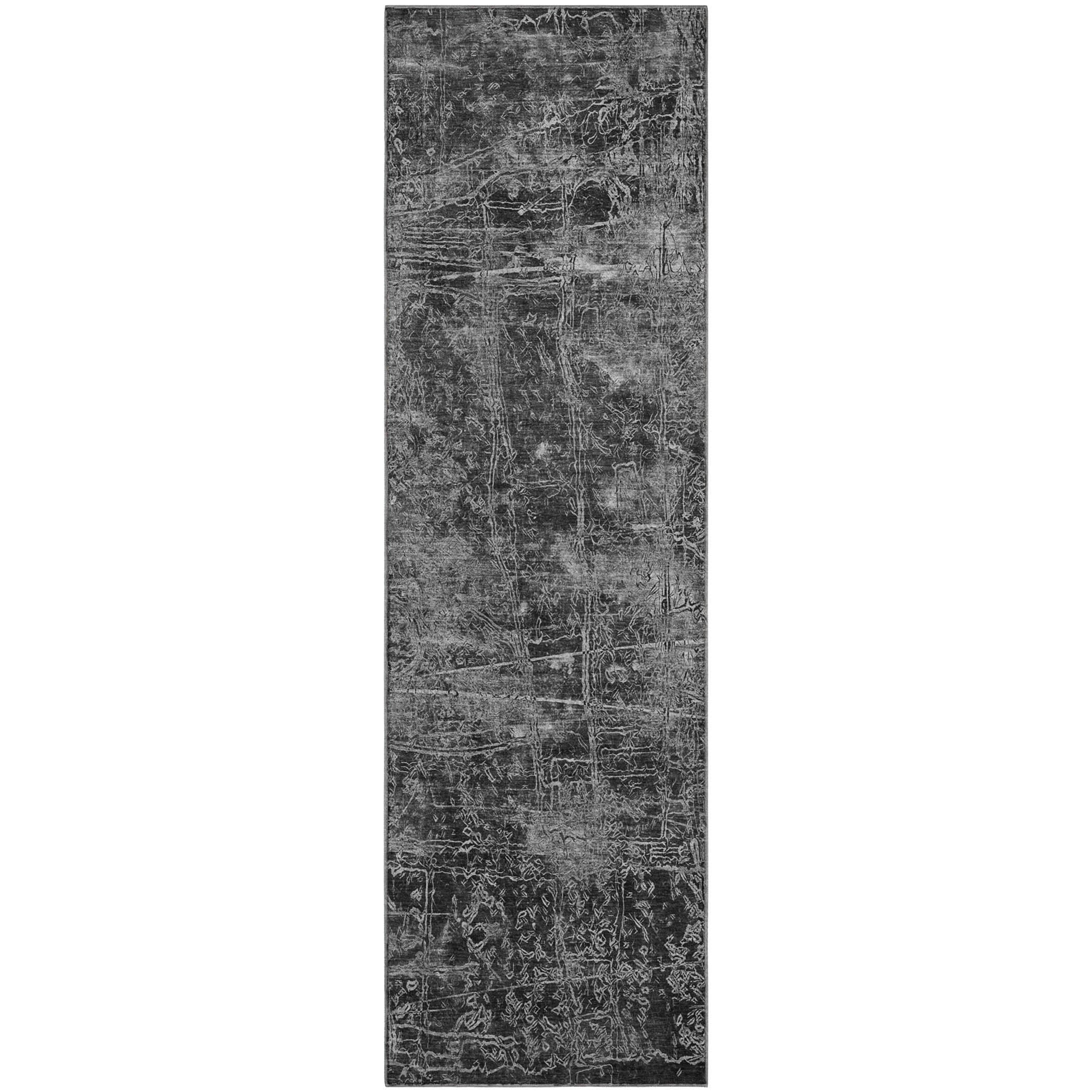 Bergen Machine Washable Transitional Gray Rug 2'3" x 7'6" #shape_Runner
