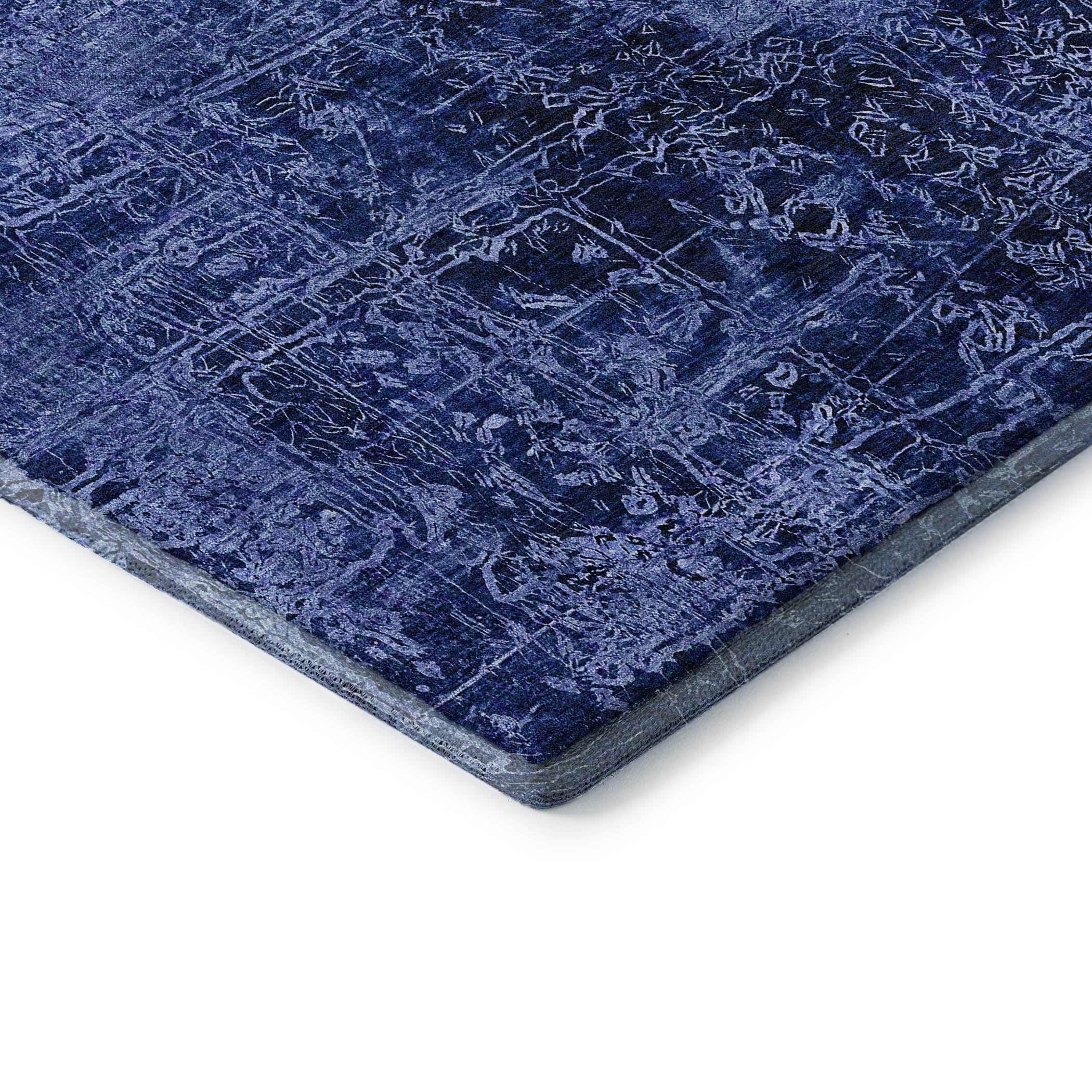 Bergen Machine Washable Transitional Navy Blue Rug 1'8" x 2'6" #shape_Rectangle