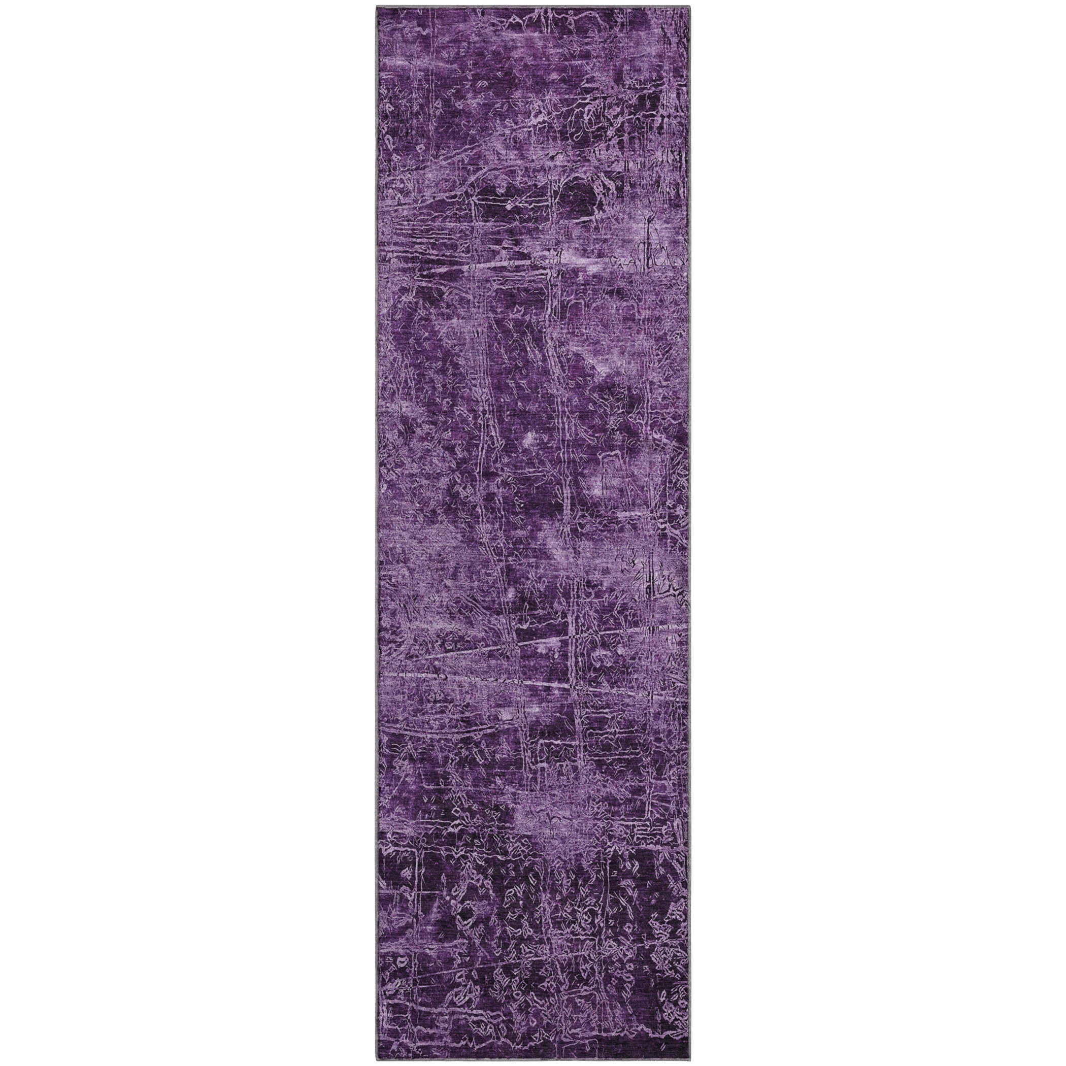 Bergen Machine Washable Transitional Purple Rug 2'3" x 7'6" #shape_Runner