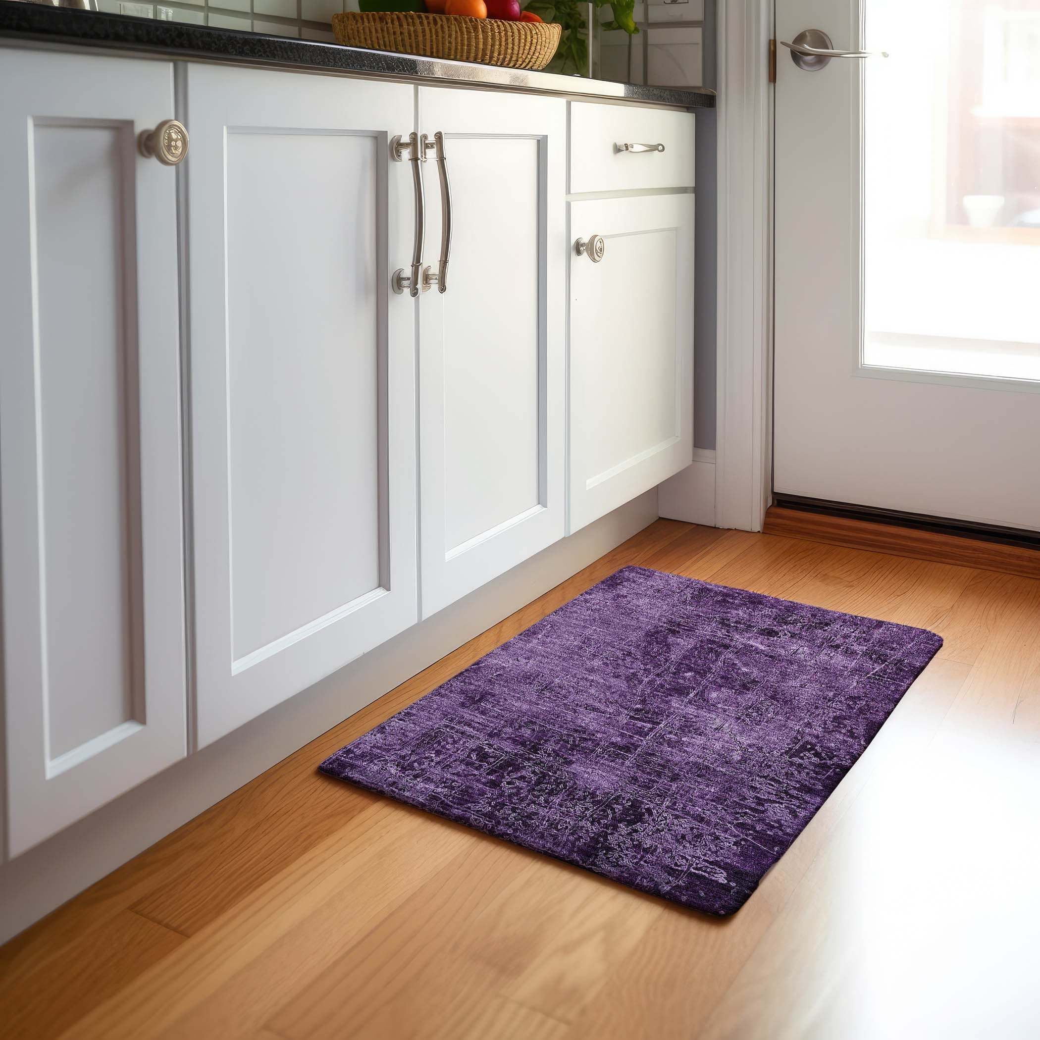 Bergen Machine Washable Transitional Purple Rug 1'8" x 2'6" #shape_Rectangle