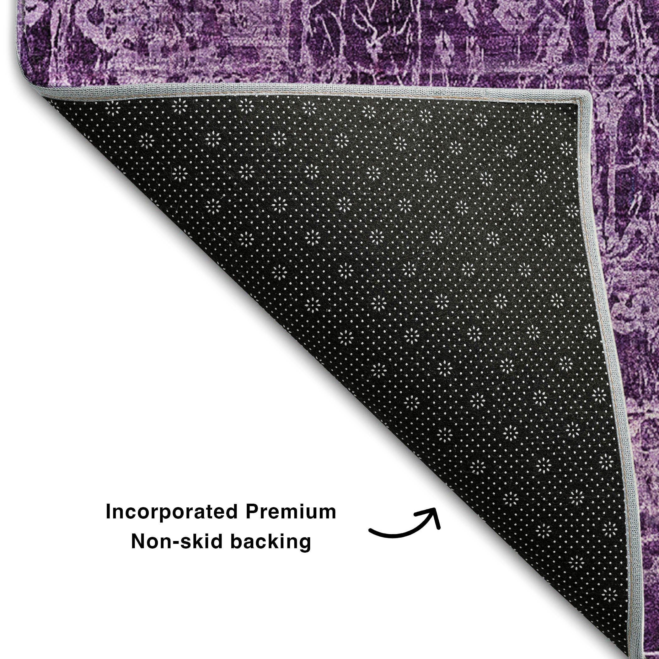 Bergen Machine Washable Transitional Purple Rug 1'8" x 2'6" #shape_Rectangle