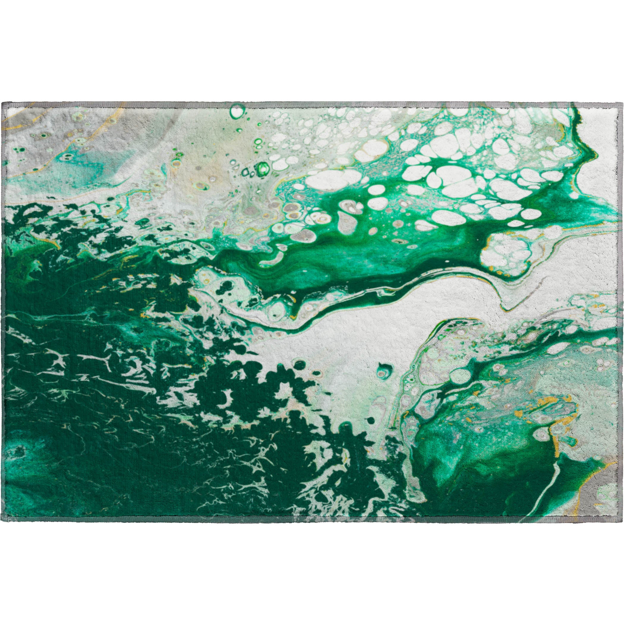Reykjavik Machine Washable Contemporary Green Rug 1'8" x 2'6" #shape_Rectangle