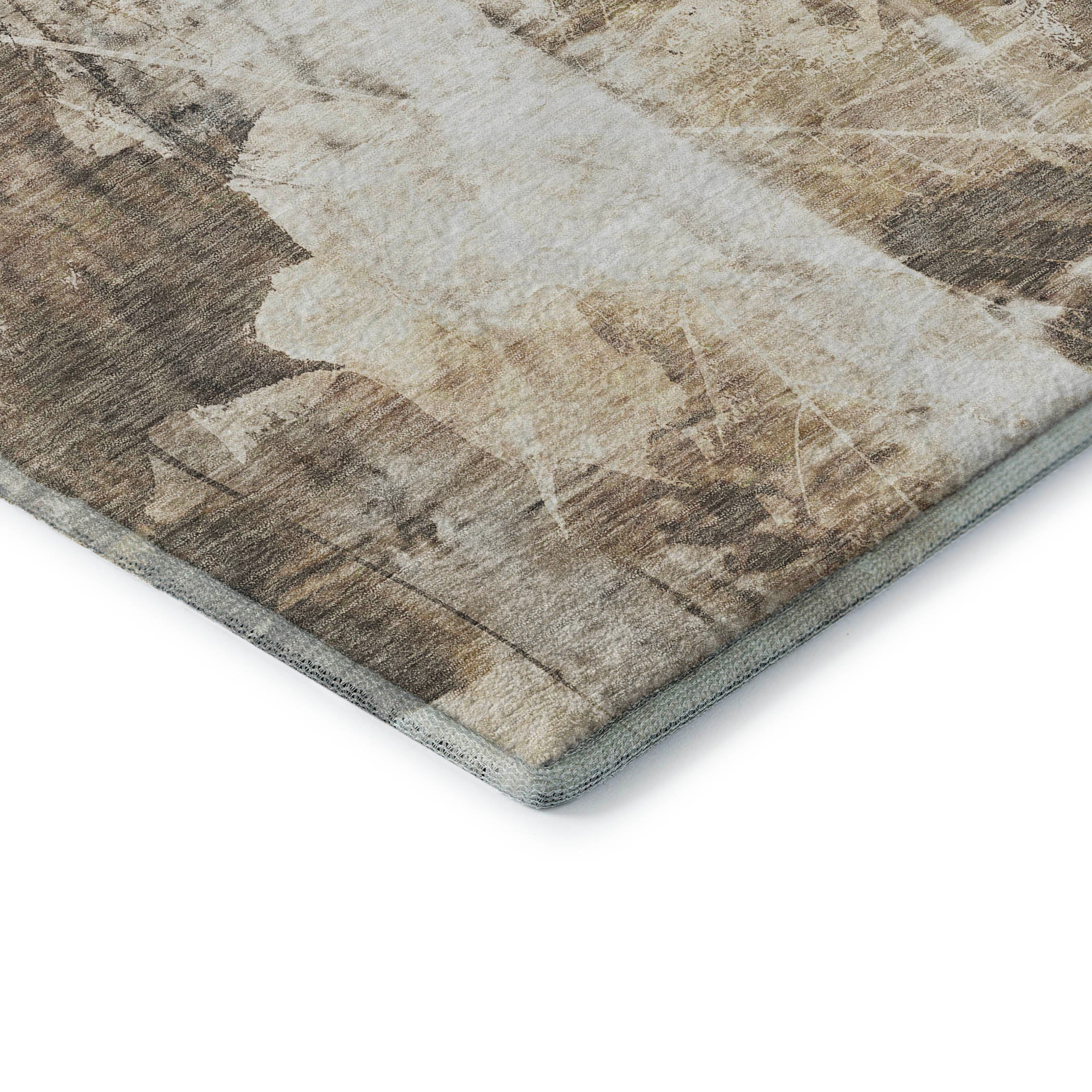 Kyoto Machine Washable Transitional Beige Brown Rug 1'8" x 2'6" #shape_Rectangle