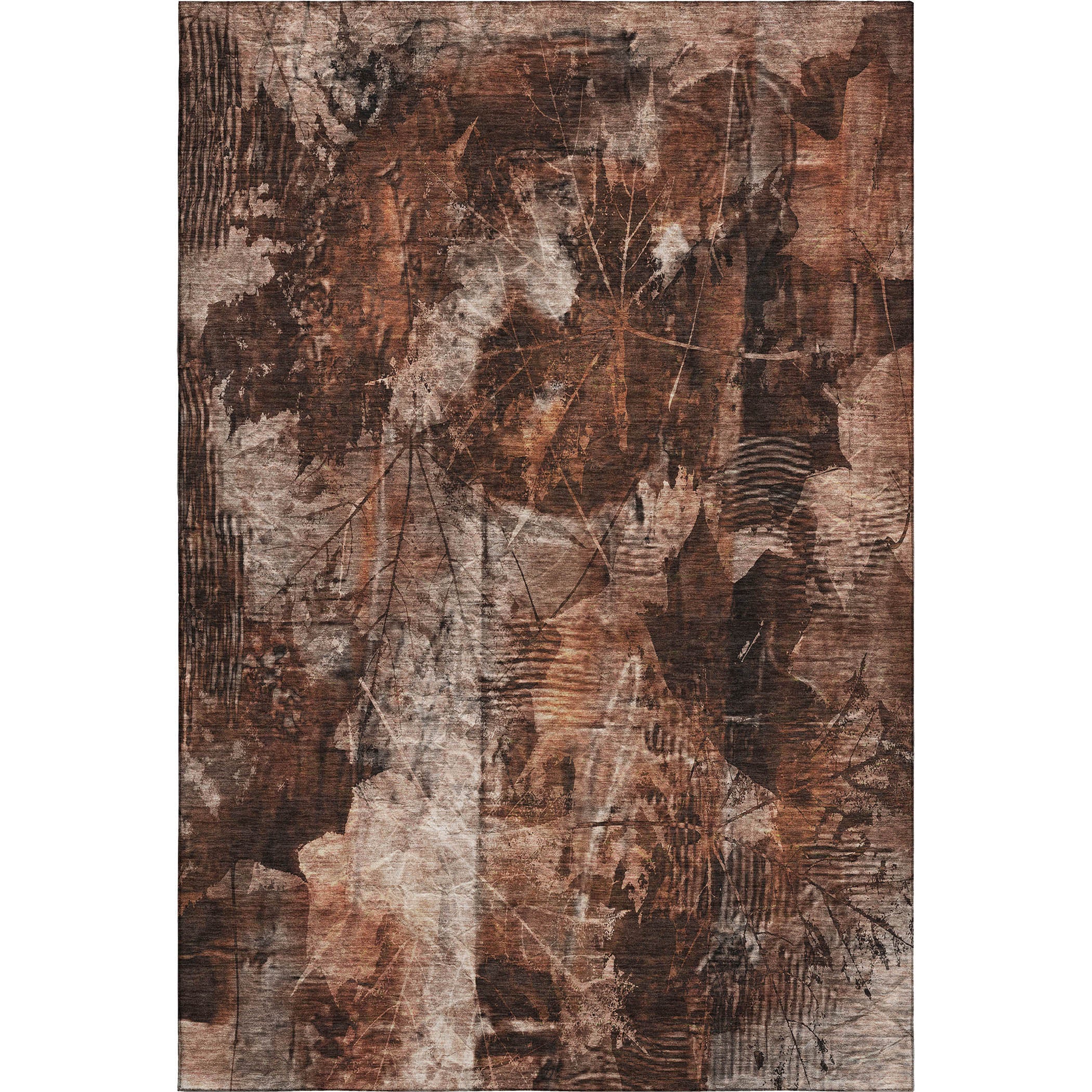 Kyoto Machine Washable Transitional Paprika Orange Rug 2'6" x 3'10" #shape_Rectangle