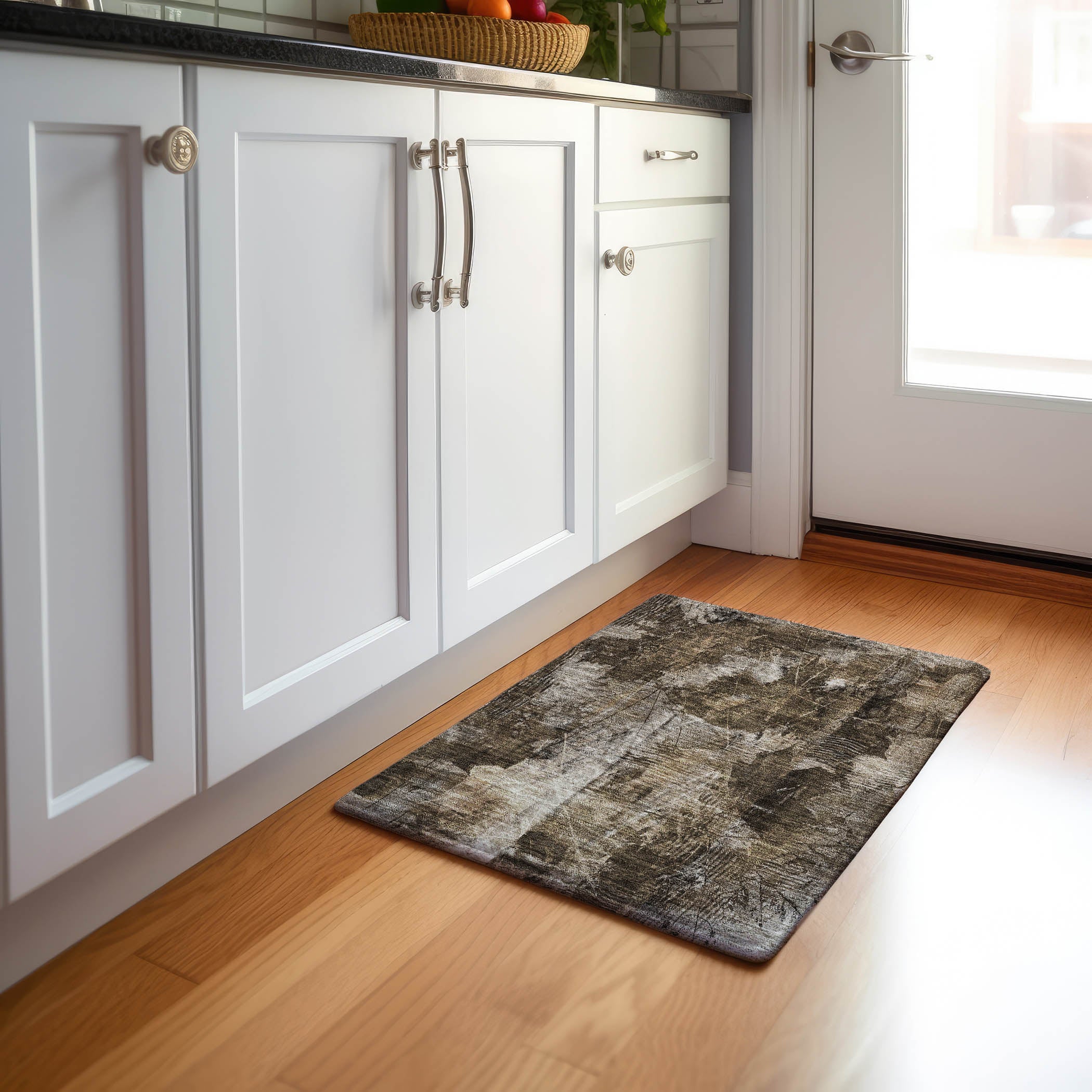 Kyoto Machine Washable Transitional Taupe Brown Rug 1'8" x 2'6" #shape_Rectangle
