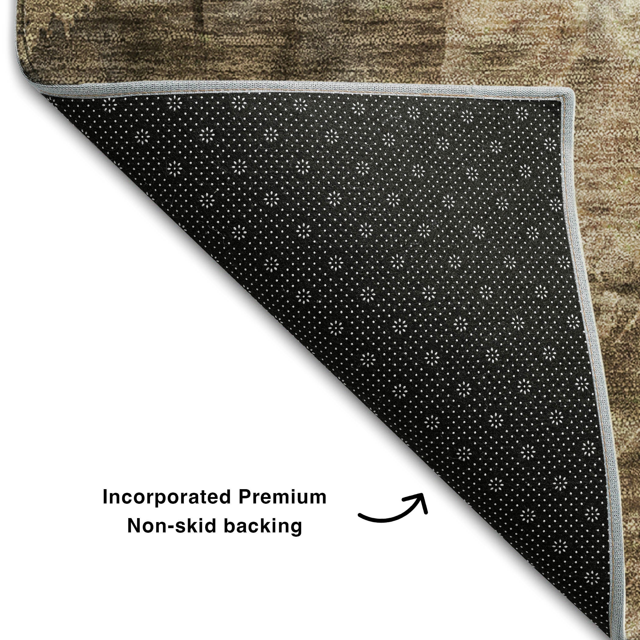 Kyoto Machine Washable Transitional Taupe Brown Rug 1'8" x 2'6" #shape_Rectangle