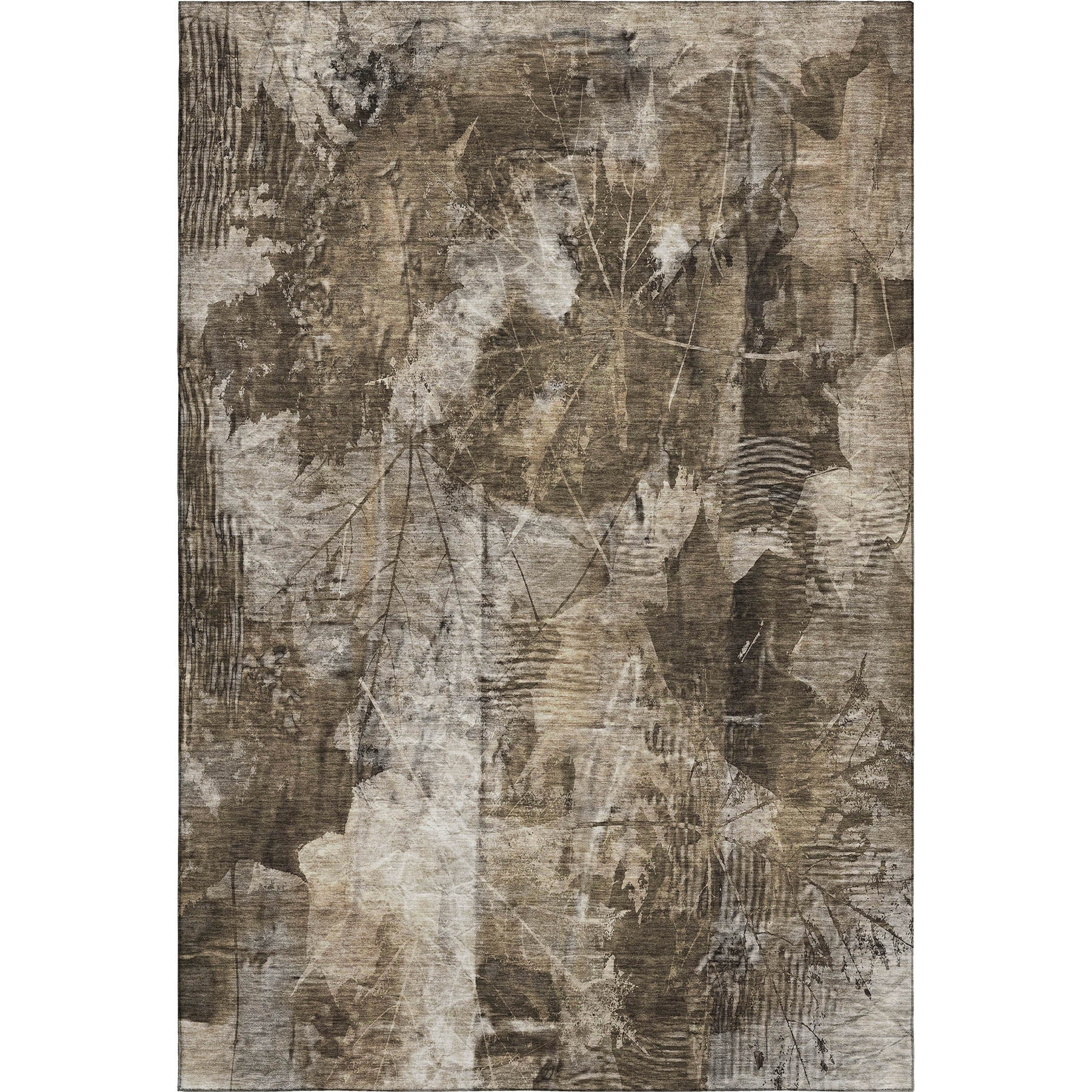 Kyoto Machine Washable Transitional Taupe Brown Rug 2'6" x 3'10" #shape_Rectangle
