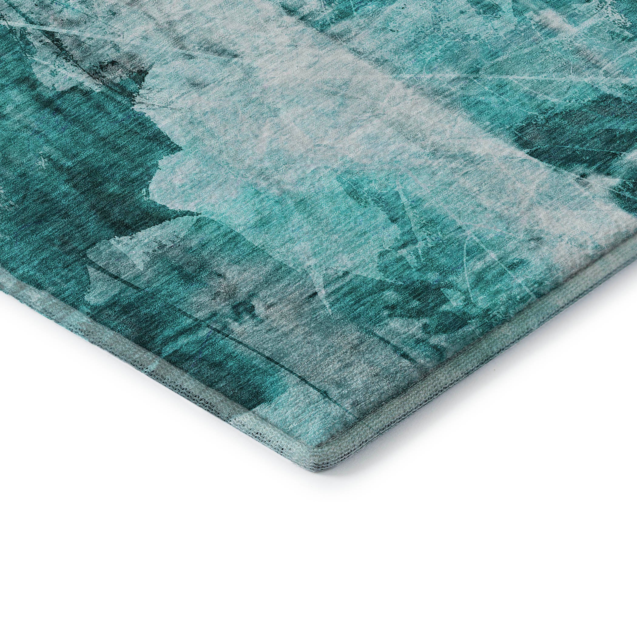 Kyoto Machine Washable Transitional Teal Rug 1'8" x 2'6" #shape_Rectangle