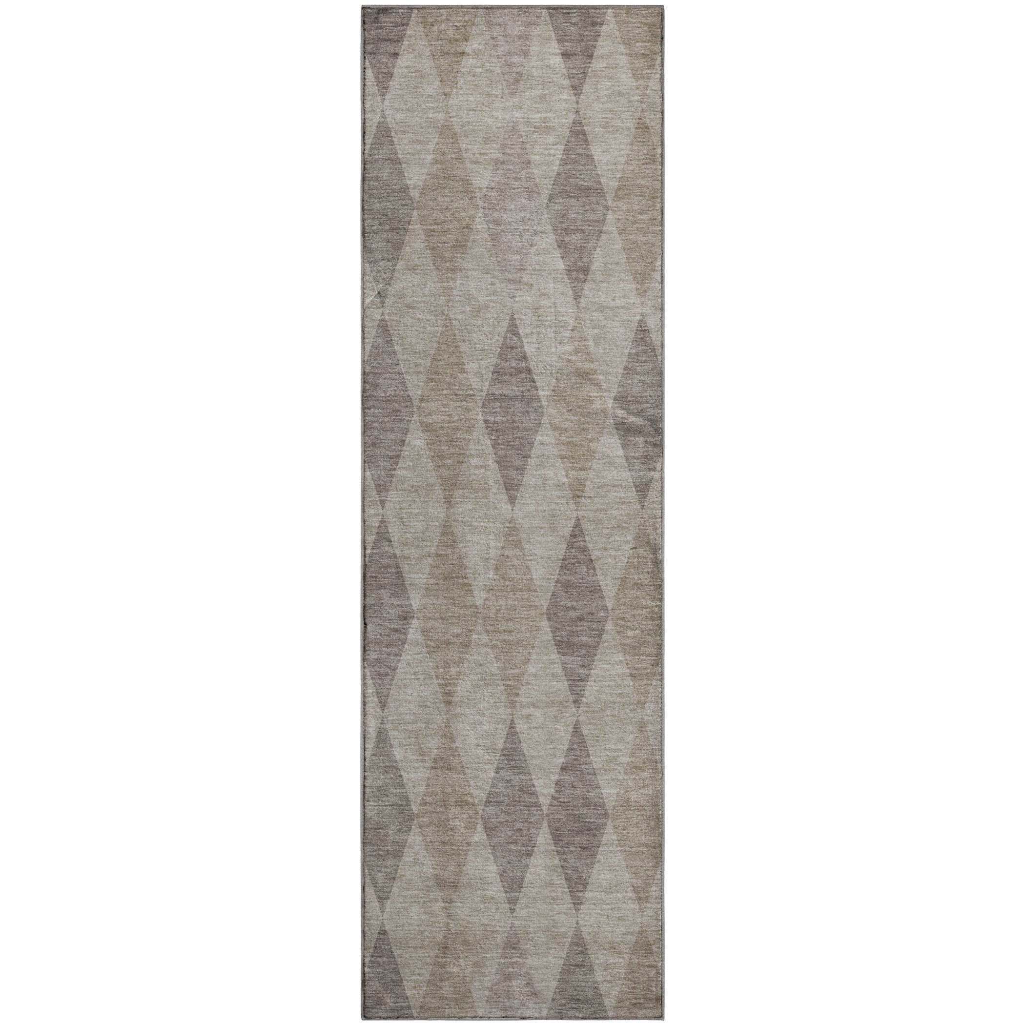 Kathmandu Machine Washable Transitional Beige Brown Rug 2'3" x 7'6" #shape_Runner