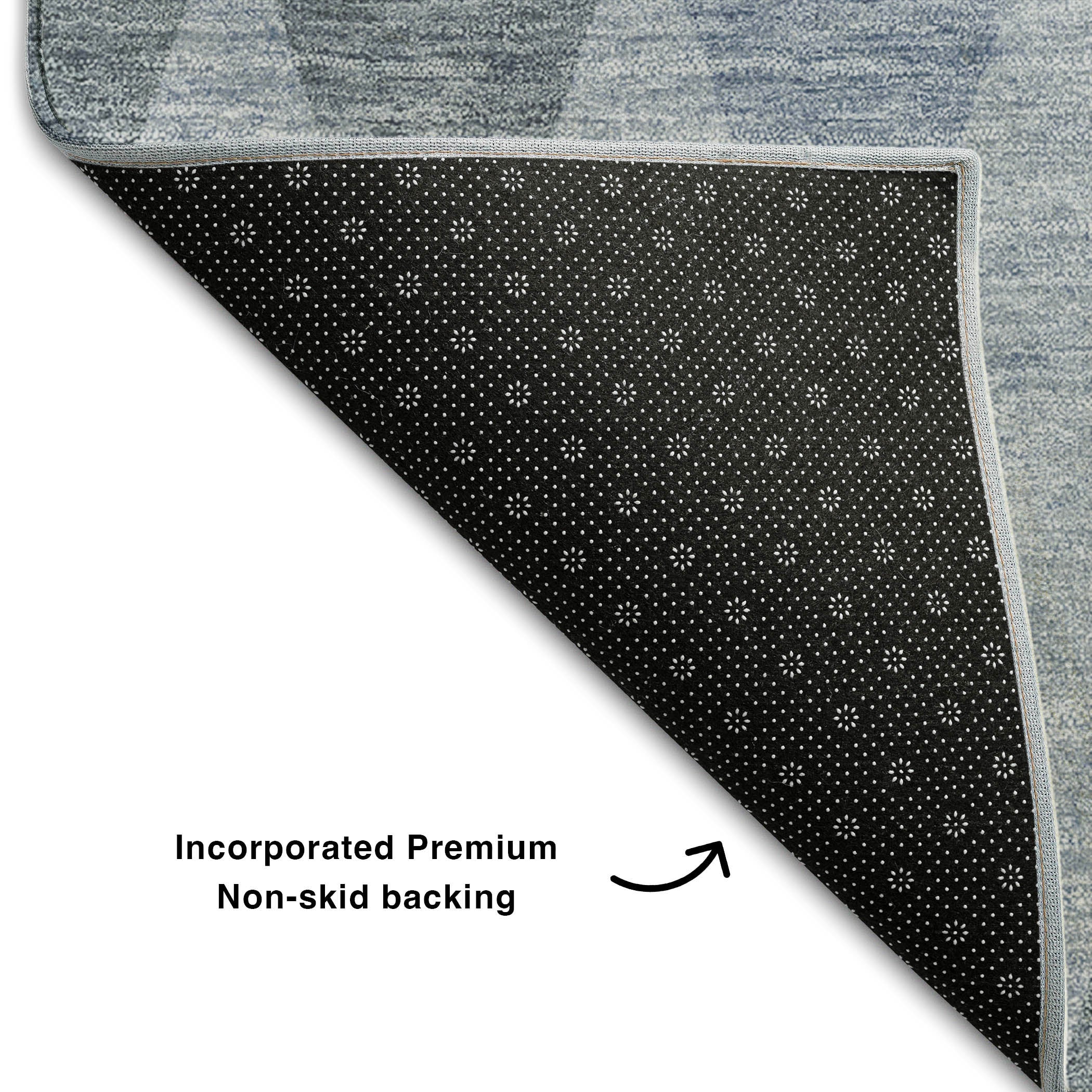 Kathmandu Machine Washable Transitional Denim Blue Rug 1'8" x 2'6" #shape_Rectangle