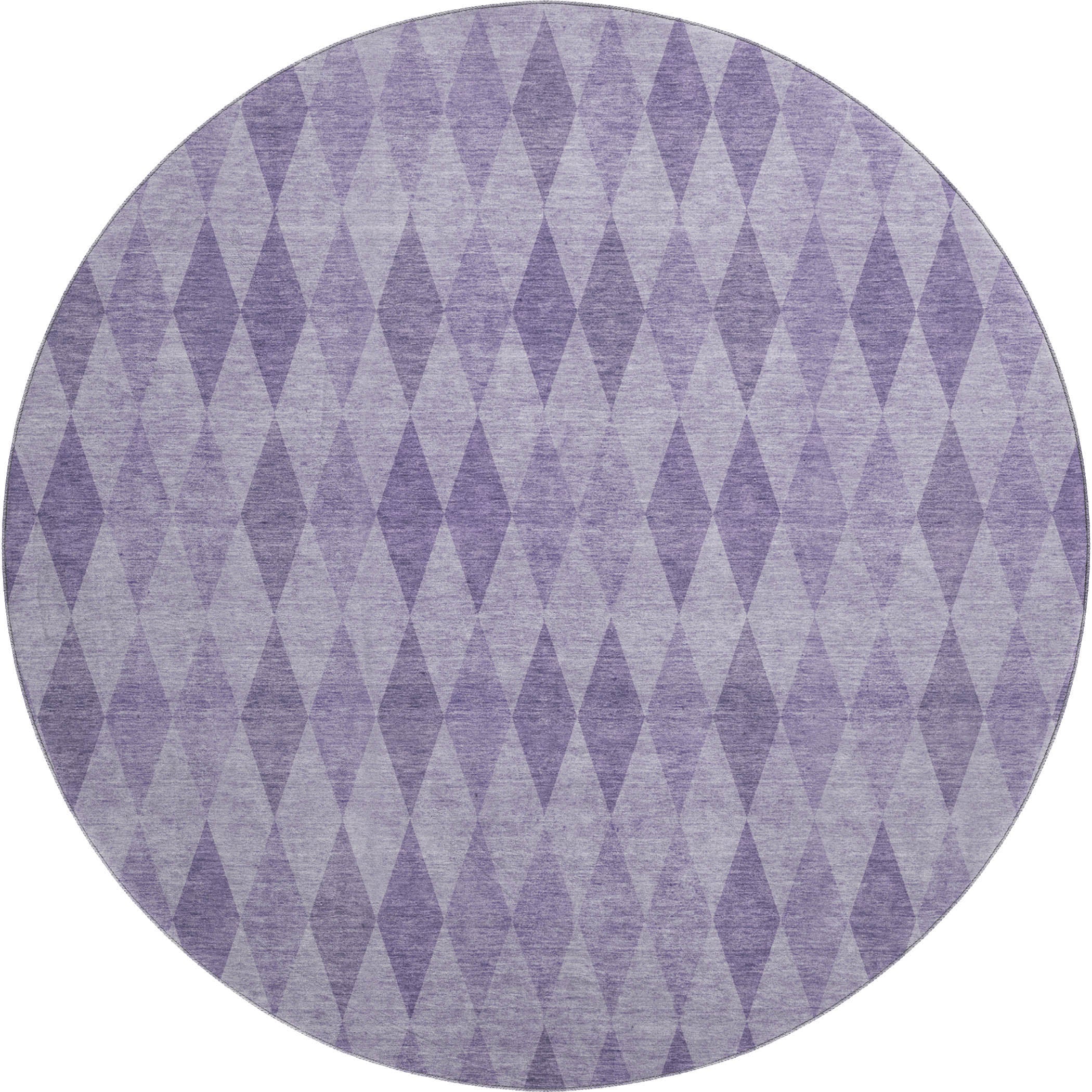 Kathmandu Machine Washable Transitional Purple Rug 8' x 8' #shape_Round