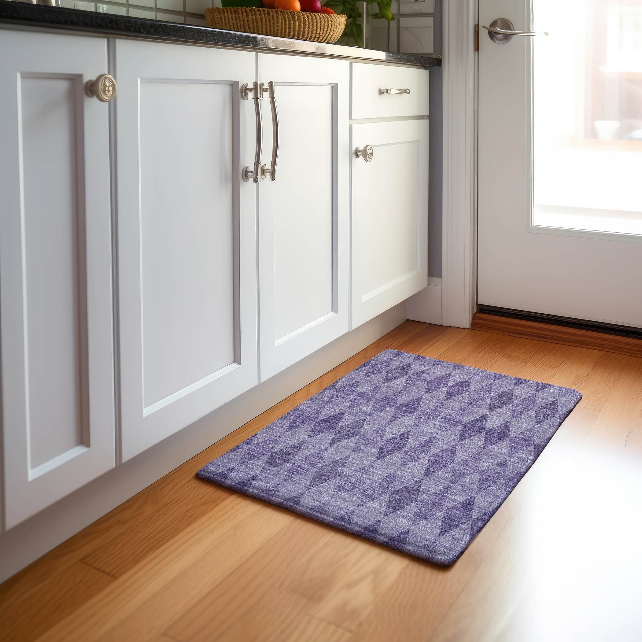 Kathmandu Machine Washable Transitional Purple Rug 1'8" x 2'6" #shape_Rectangle