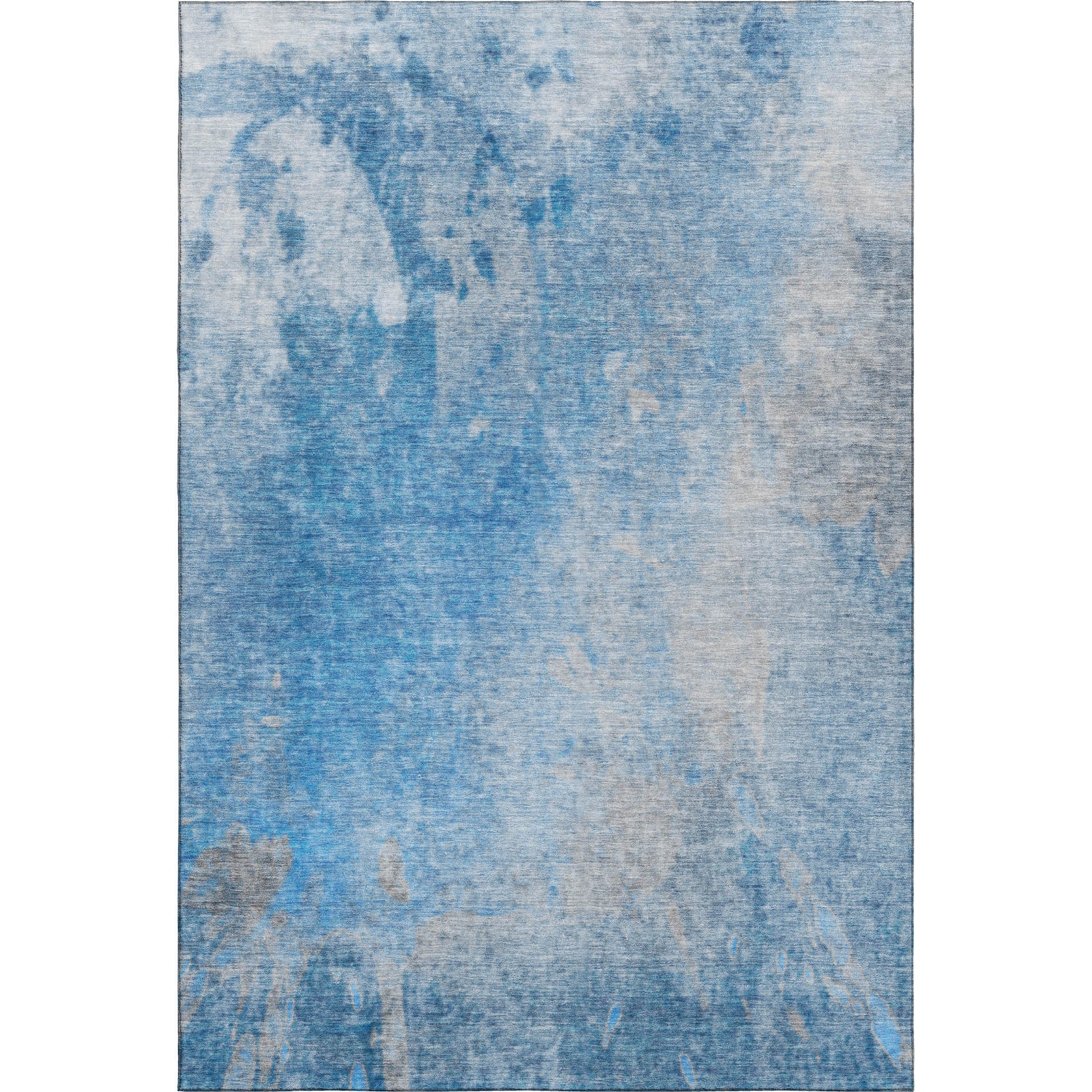 Mdina Machine Washable Transitional Blue Rug 2'6" x 3'10" #shape_Rectangle