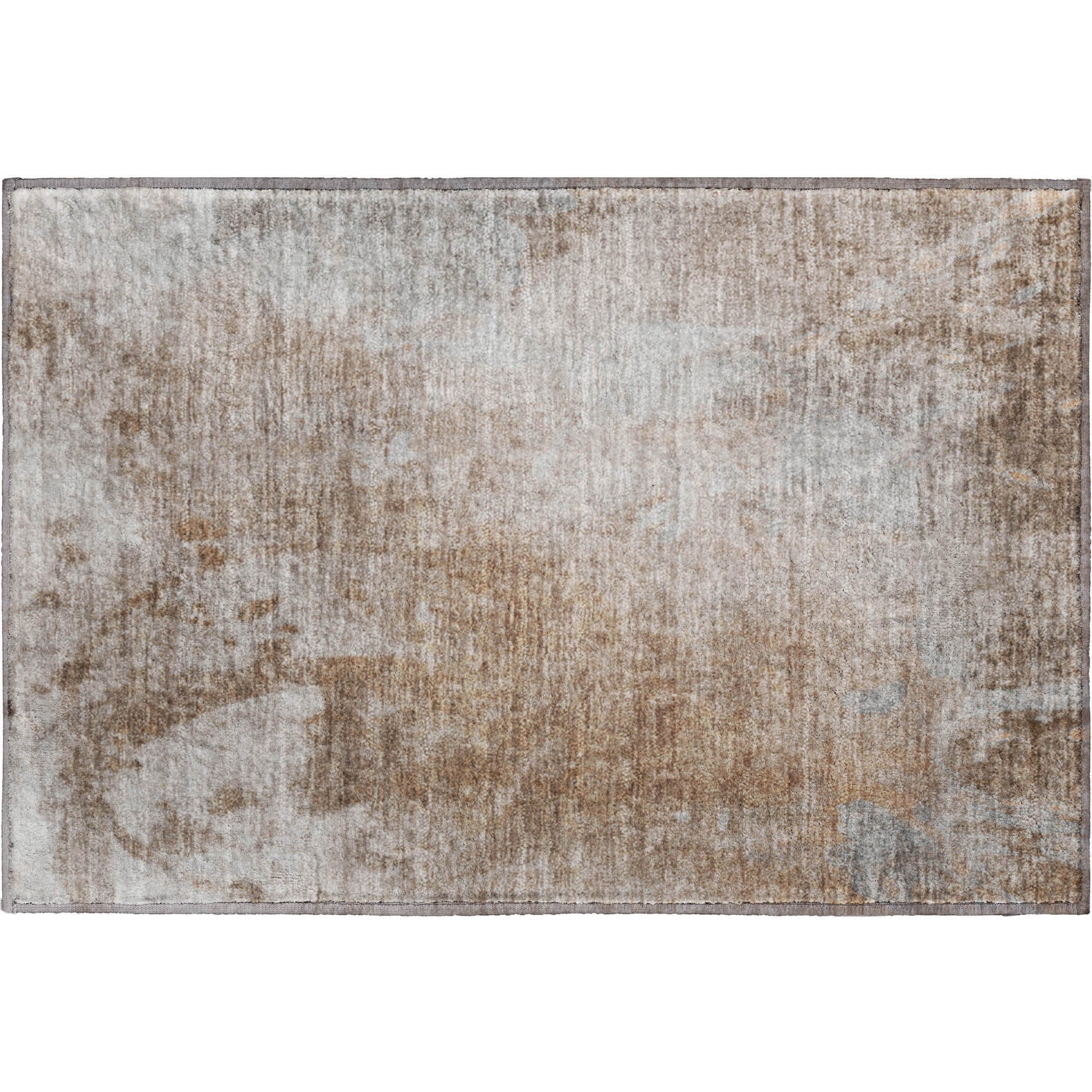 Mdina Machine Washable Transitional Mocha Brown Rug 1'8" x 2'6" #shape_Rectangle