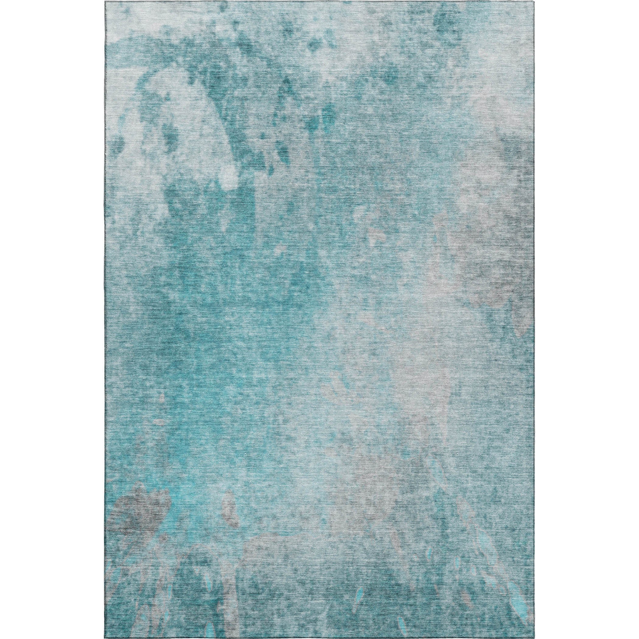 Mdina Machine Washable Transitional Teal Rug 2'6" x 3'10" #shape_Rectangle