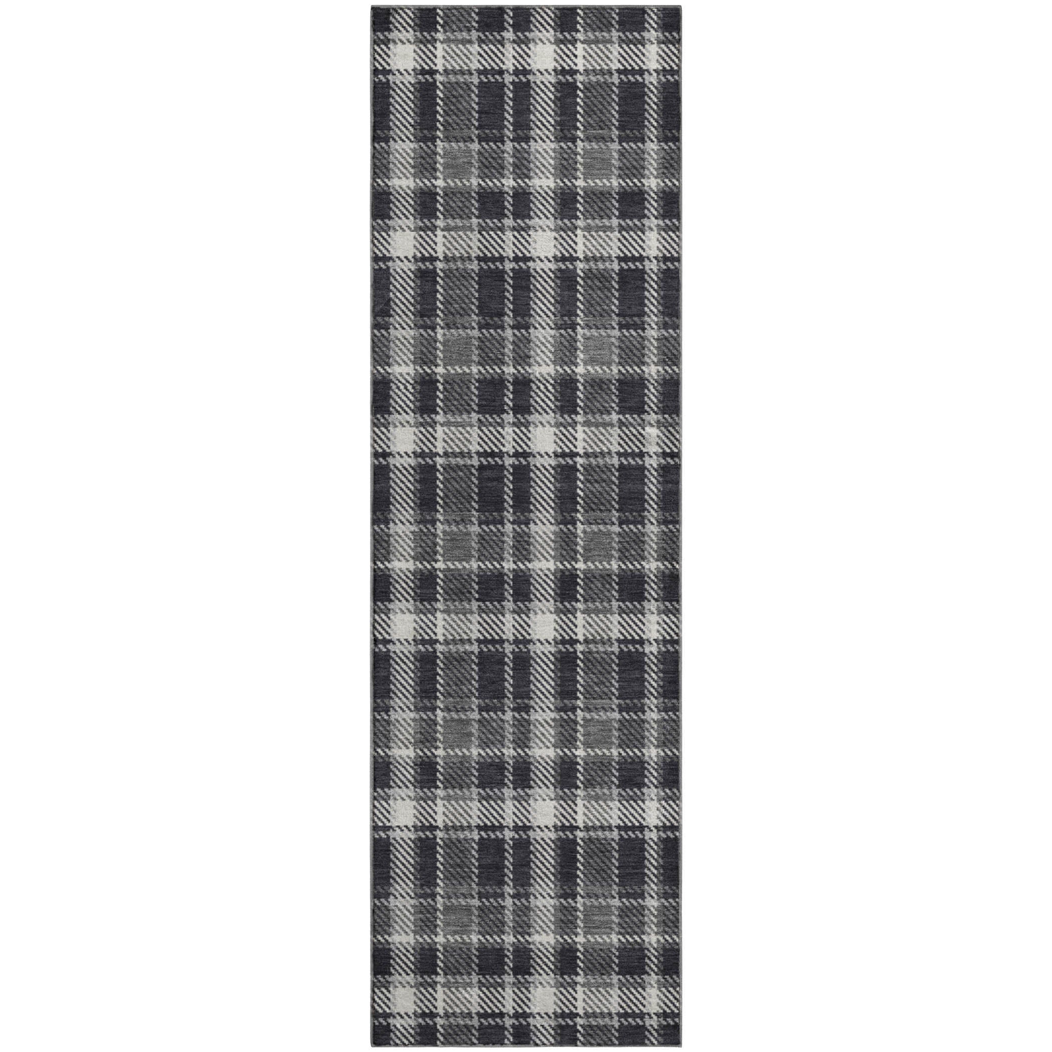 Luang Prabang Machine Washable Transitional Black Rug 2'3" x 7'6" #shape_Runner