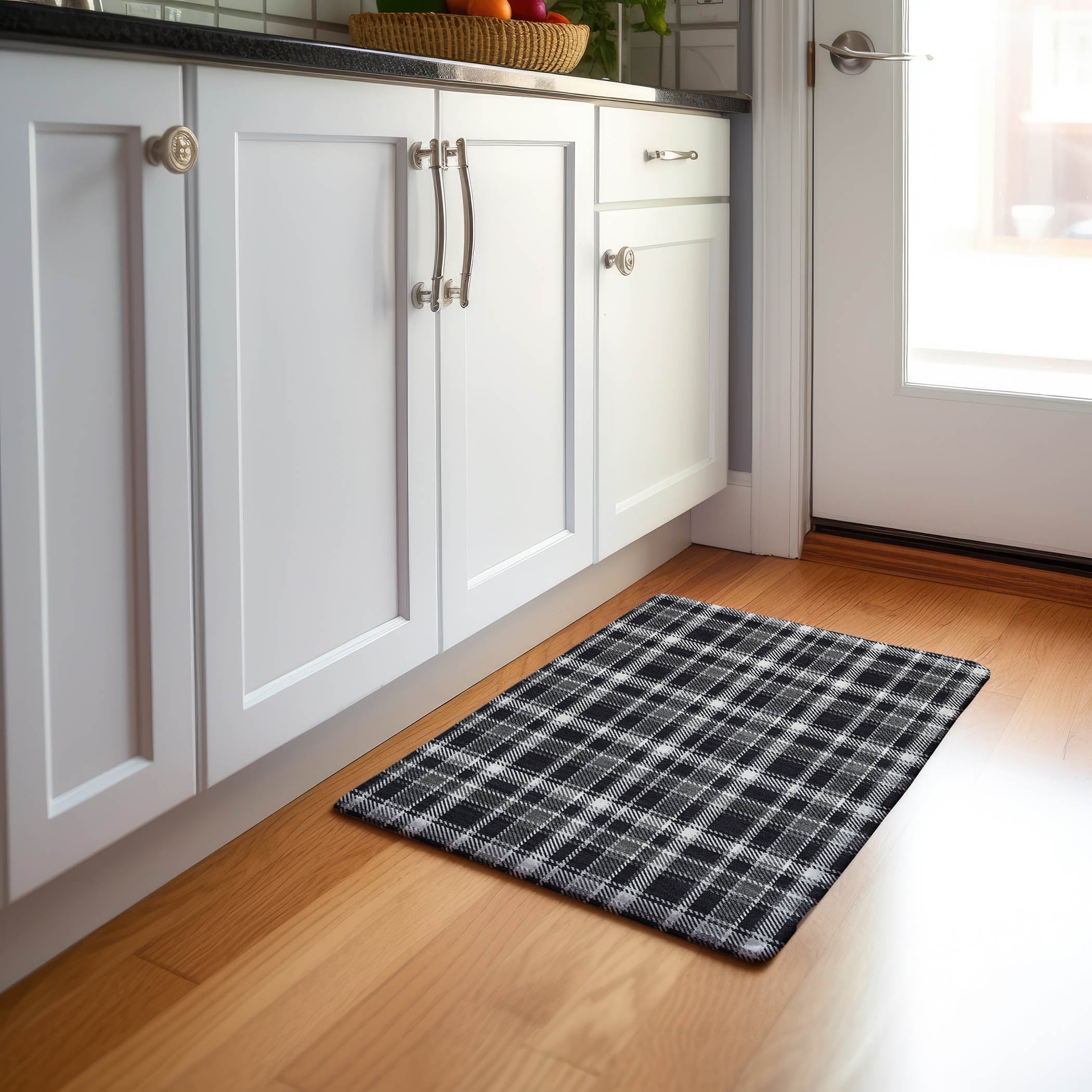 Luang Prabang Machine Washable Transitional Black Rug 1'8" x 2'6" #shape_Rectangle